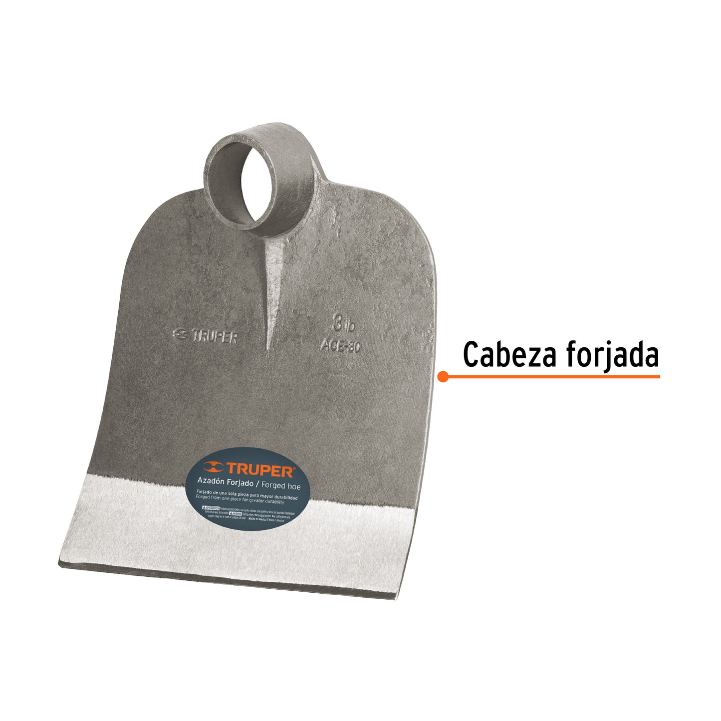 Azadón Centroamericano 3.0 lb sin mango, TRUPER