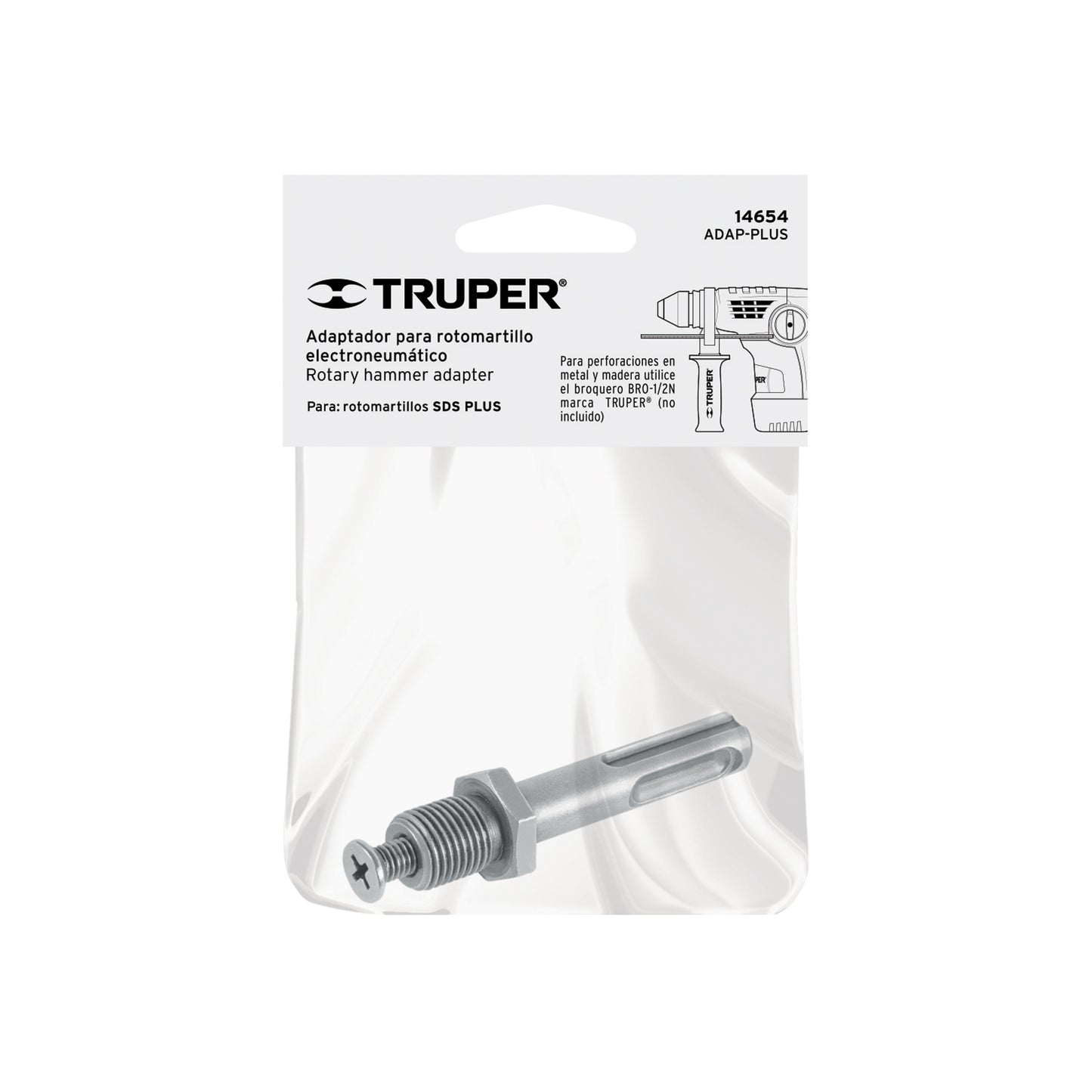 Adaptador para rotomartillos, SDS PLUS 1/2'' TRUPER