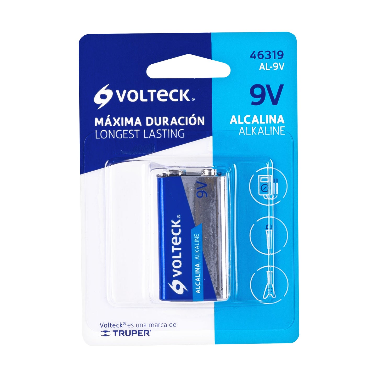 Pila Alcalina 9v, Blister, Volteck