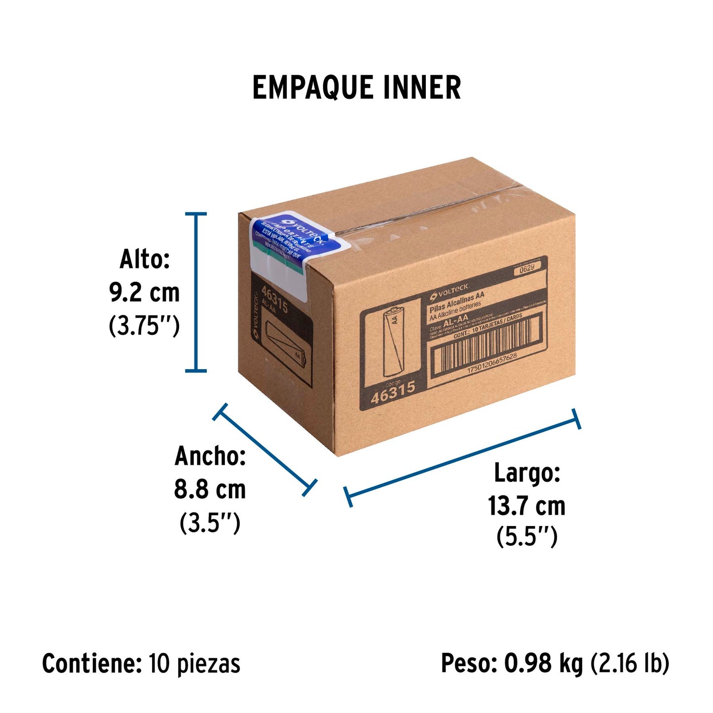 Blíster Con 4 Pilas Alcalinas Tamaño Aa, Volteck
