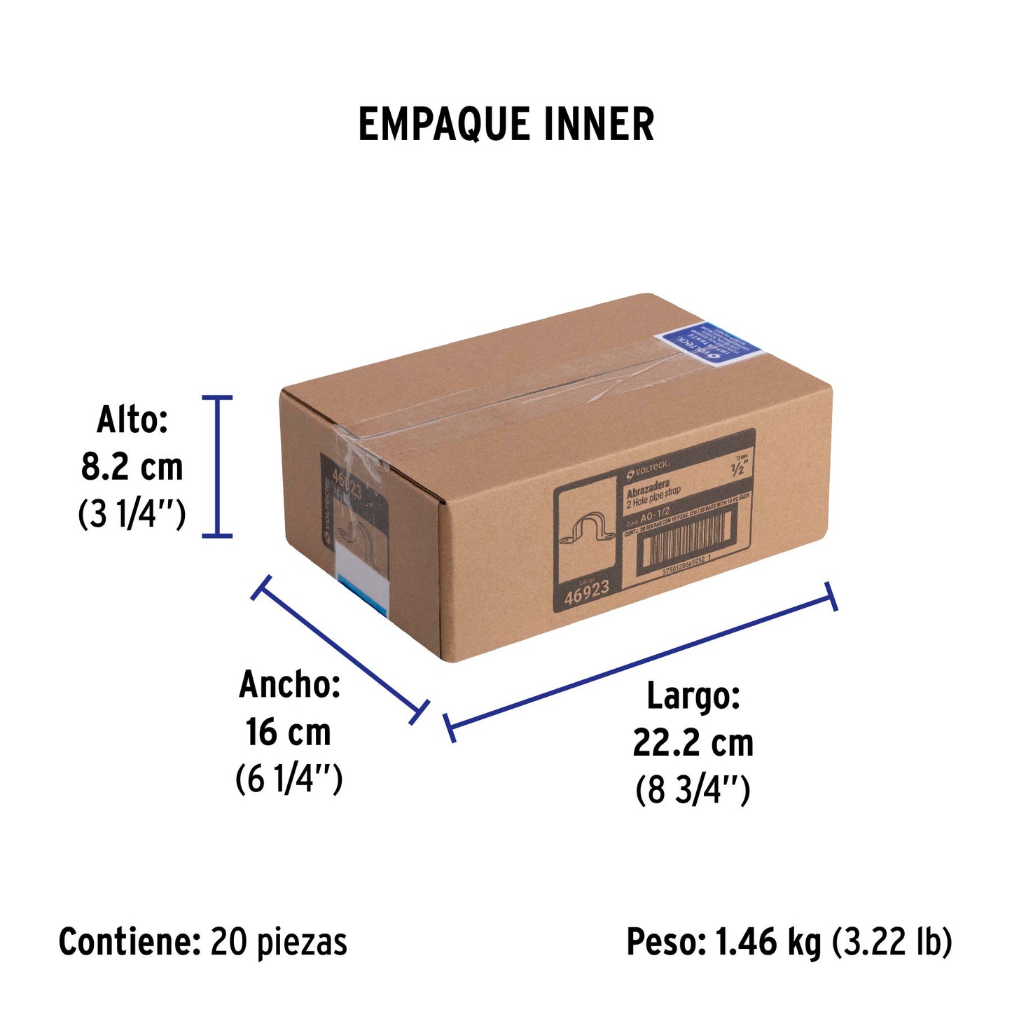 Bolsa Con 10 Abrazaderas 1/2" Tipo Omega Para Tubo, Volteck