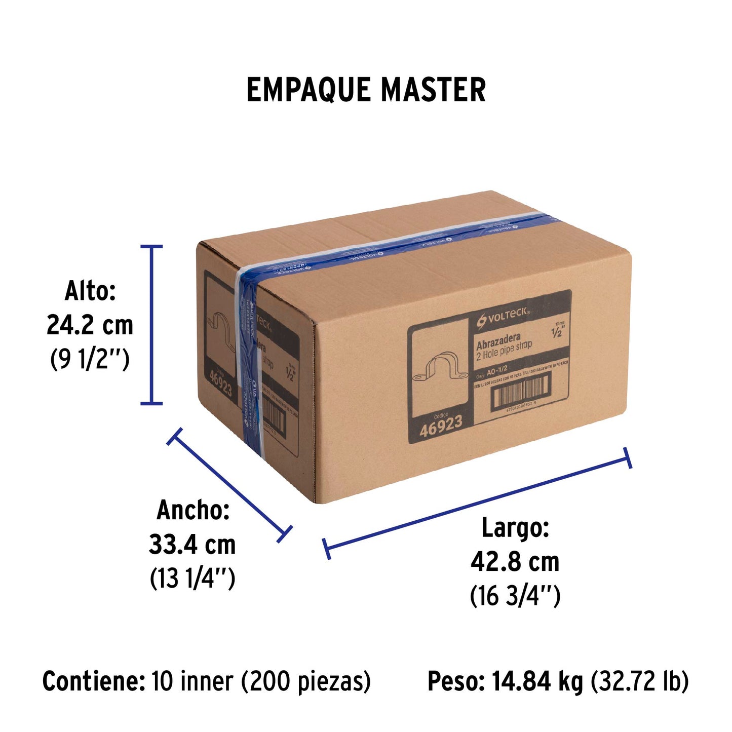 Bolsa Con 10 Abrazaderas 1/2" Tipo Omega Para Tubo, Volteck