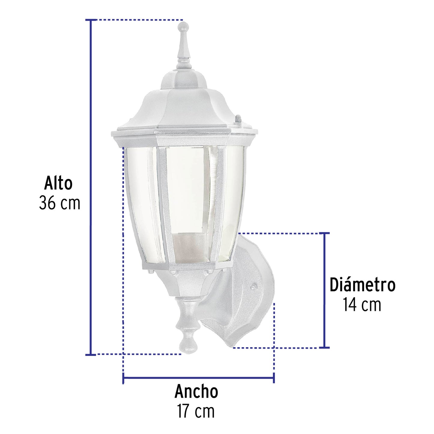 Arbotante Tipo Farol Soportado Blanco, Lámpara No Incluida