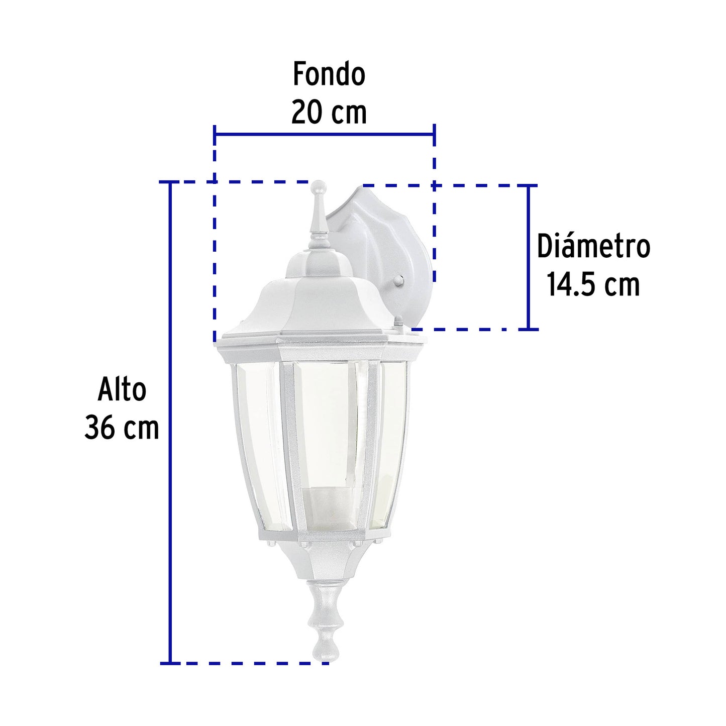 Arbotante Tipo Farol Suspendido Blanco, Lámpara No Incluida