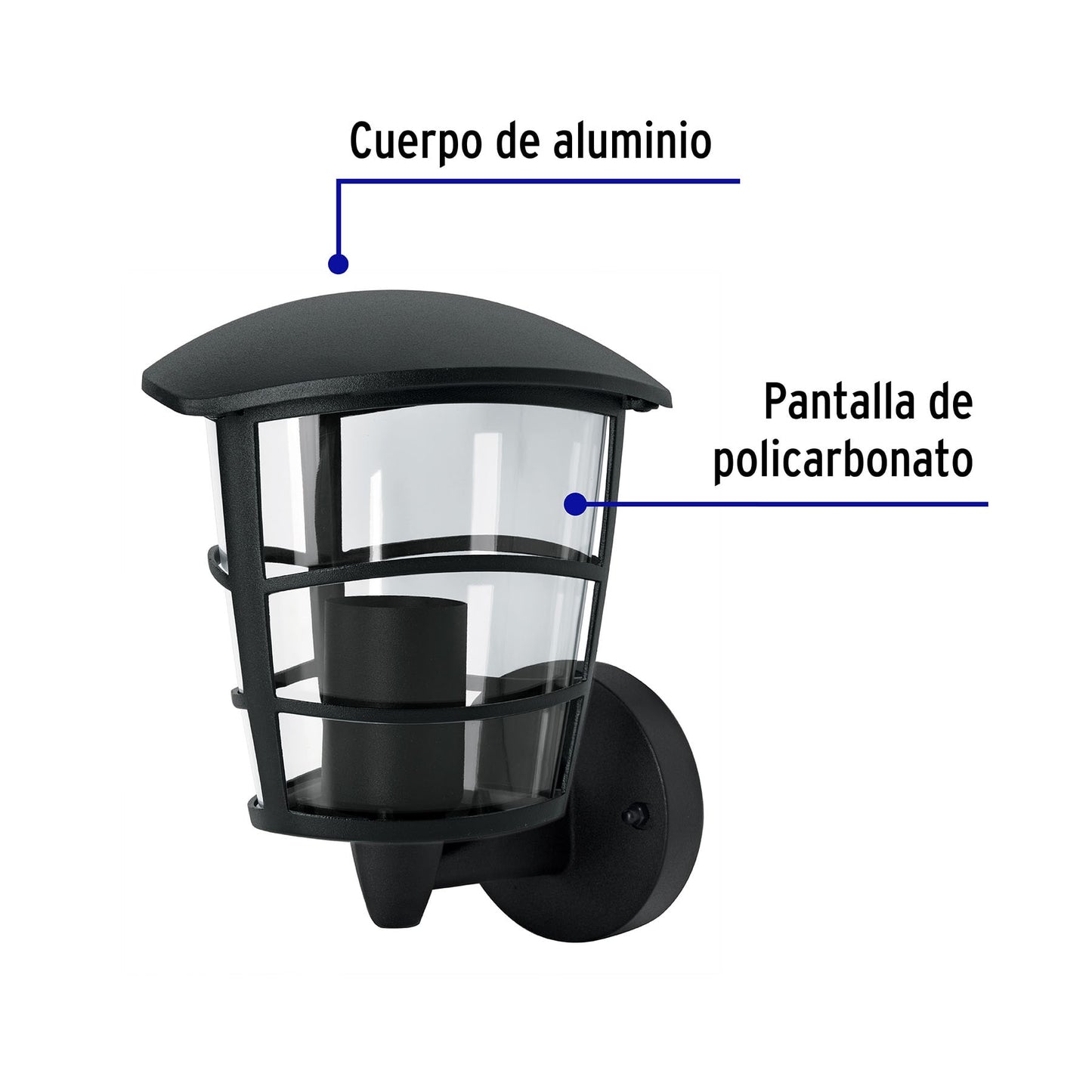 Arbotante Tipo Farol Moderno Soportado, Lámpara No Incluida