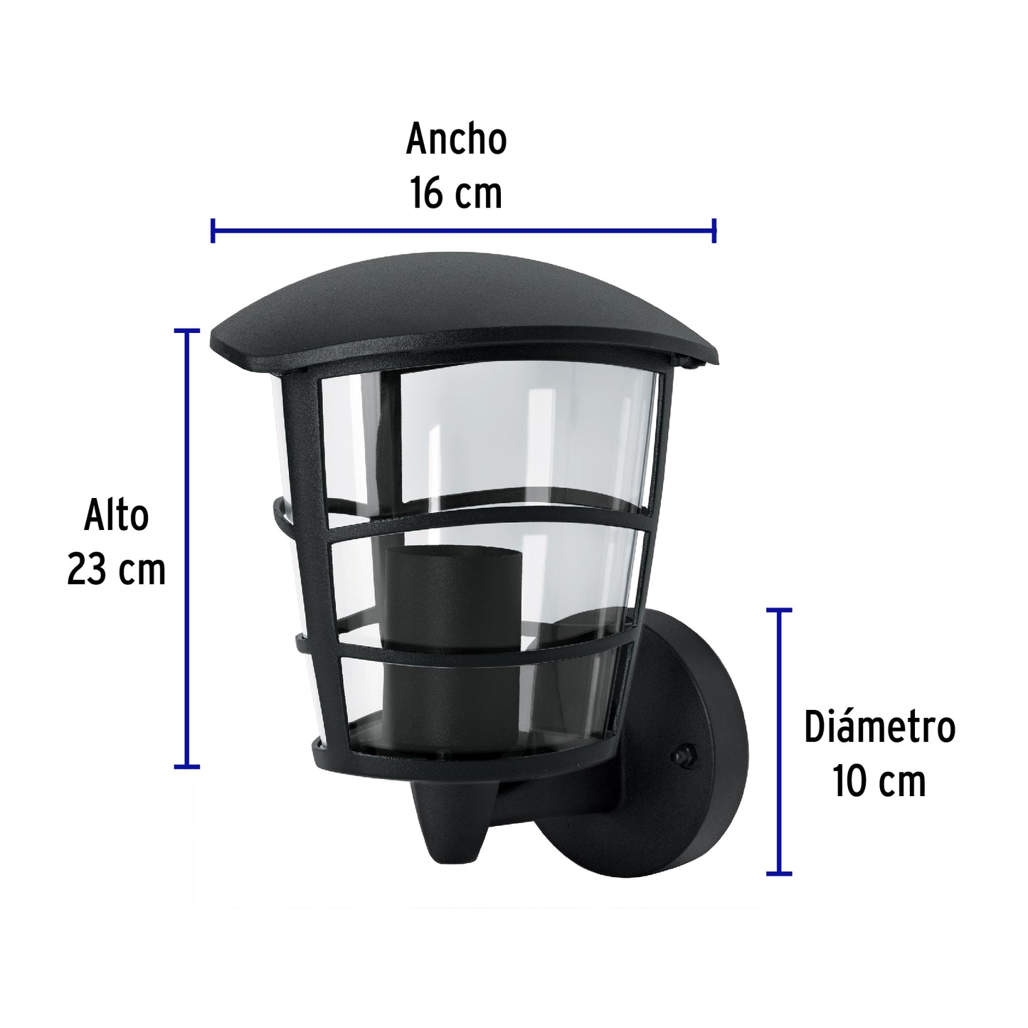 Arbotante Tipo Farol Moderno Soportado, Lámpara No Incluida