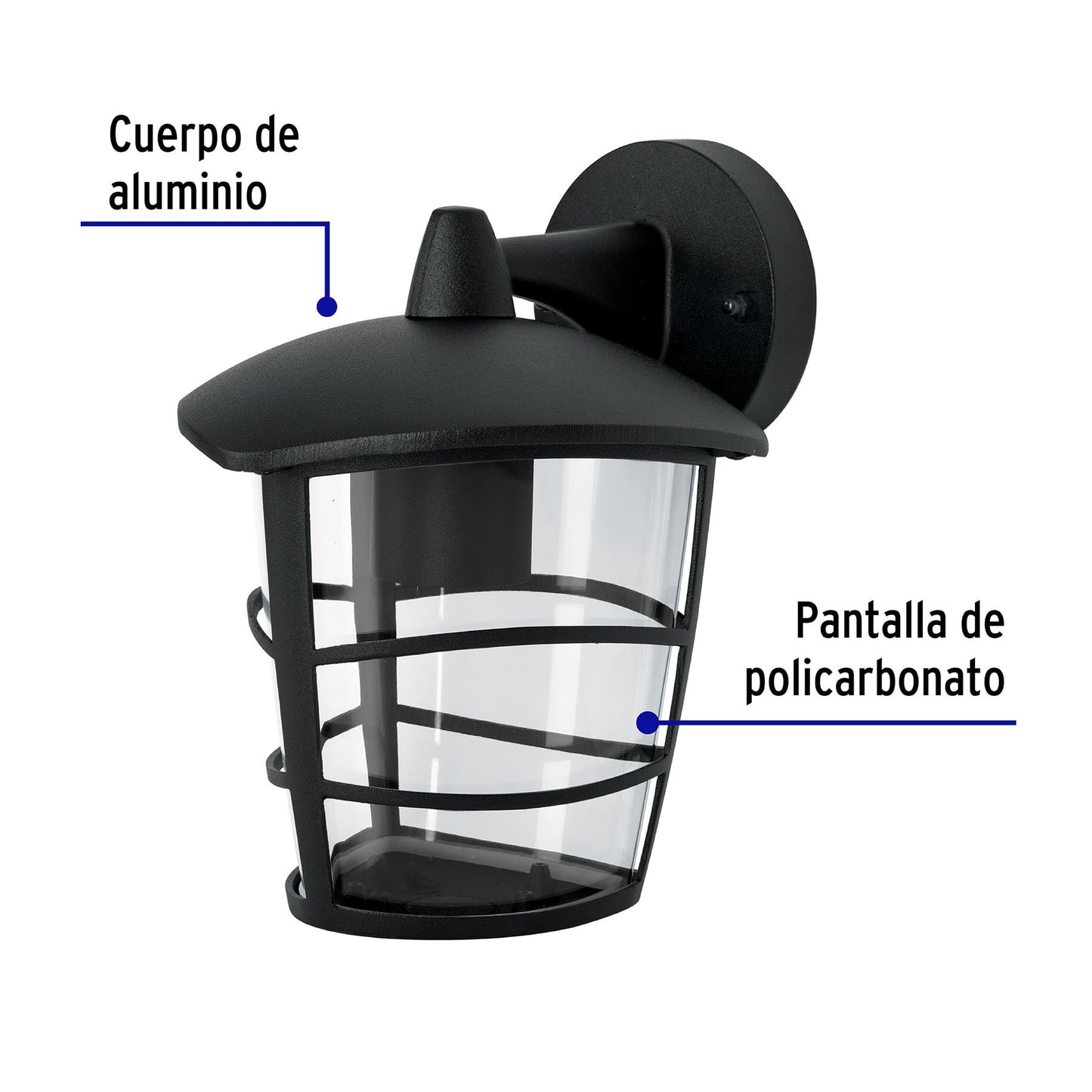Arbotante Tipo Farol Moderno Suspendido, Lámpara No Incluida