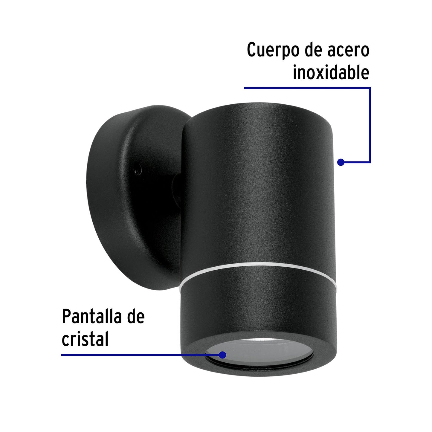 Arbotante De Acento 1 Spot Negro, Lámpara No Incluida