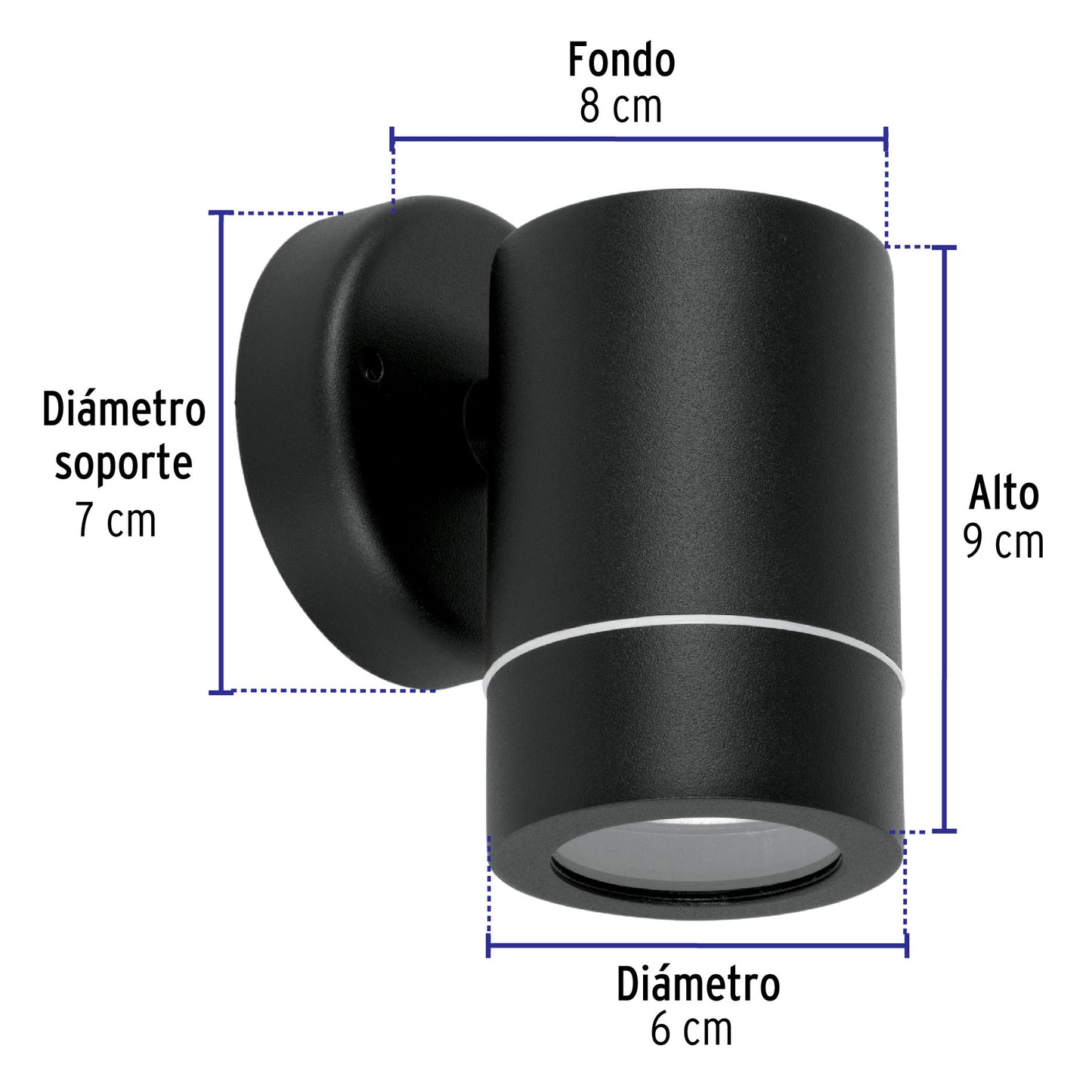 Arbotante De Acento 1 Spot Negro, Lámpara No Incluida