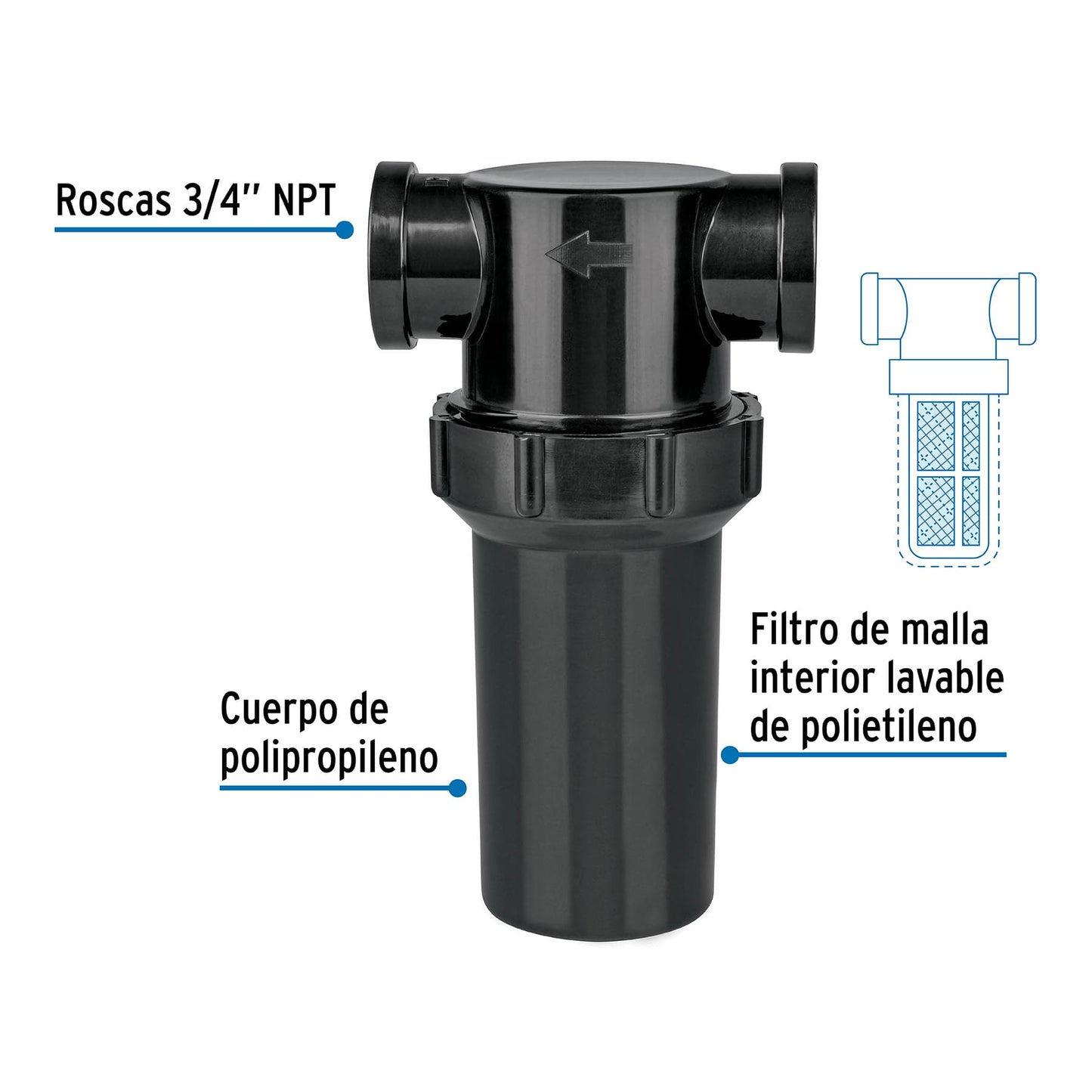 Filtro de agua para Tinaco/Cisterna o medidor de agua FOSET