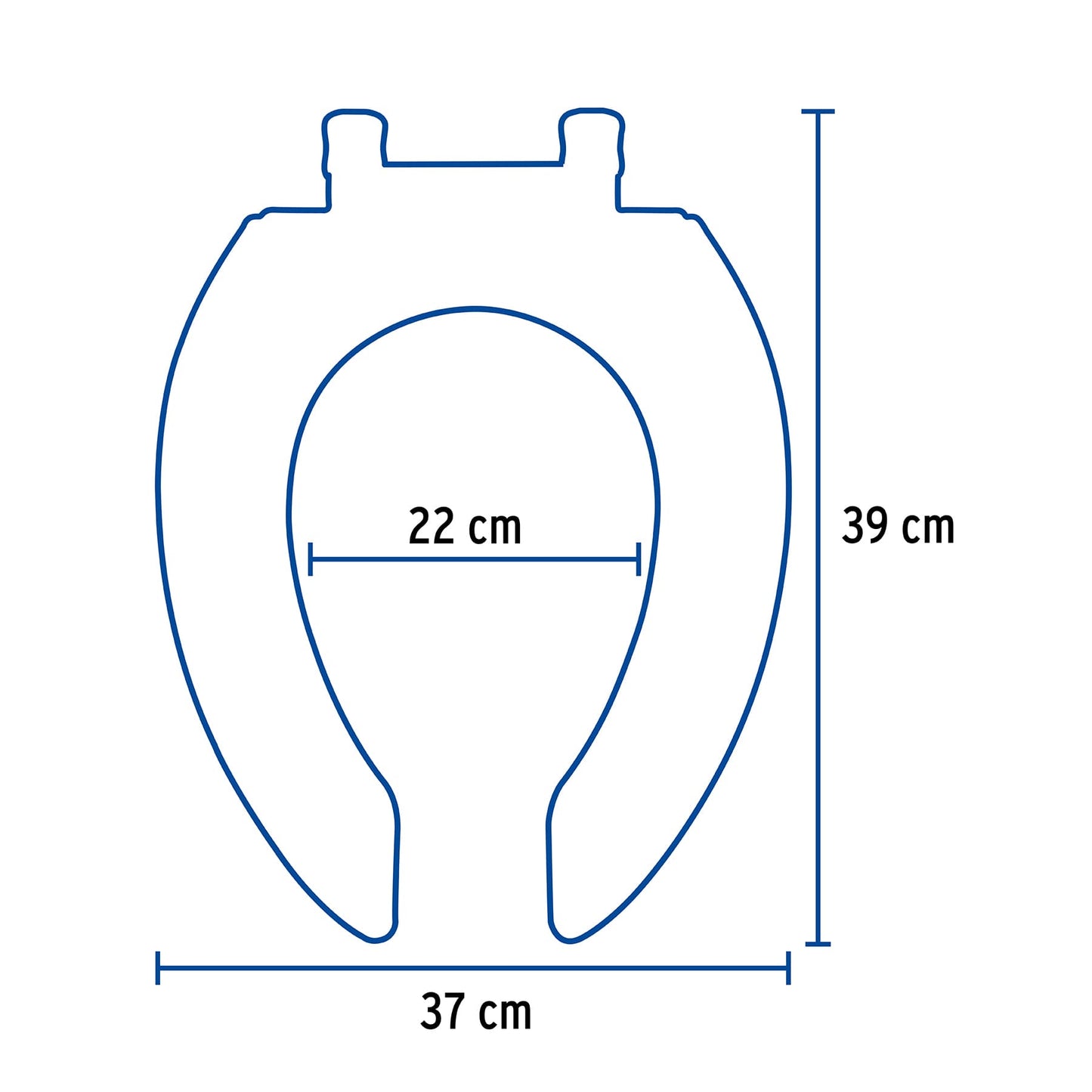 Asiento redondo para WC, abierto, hueso, Foset