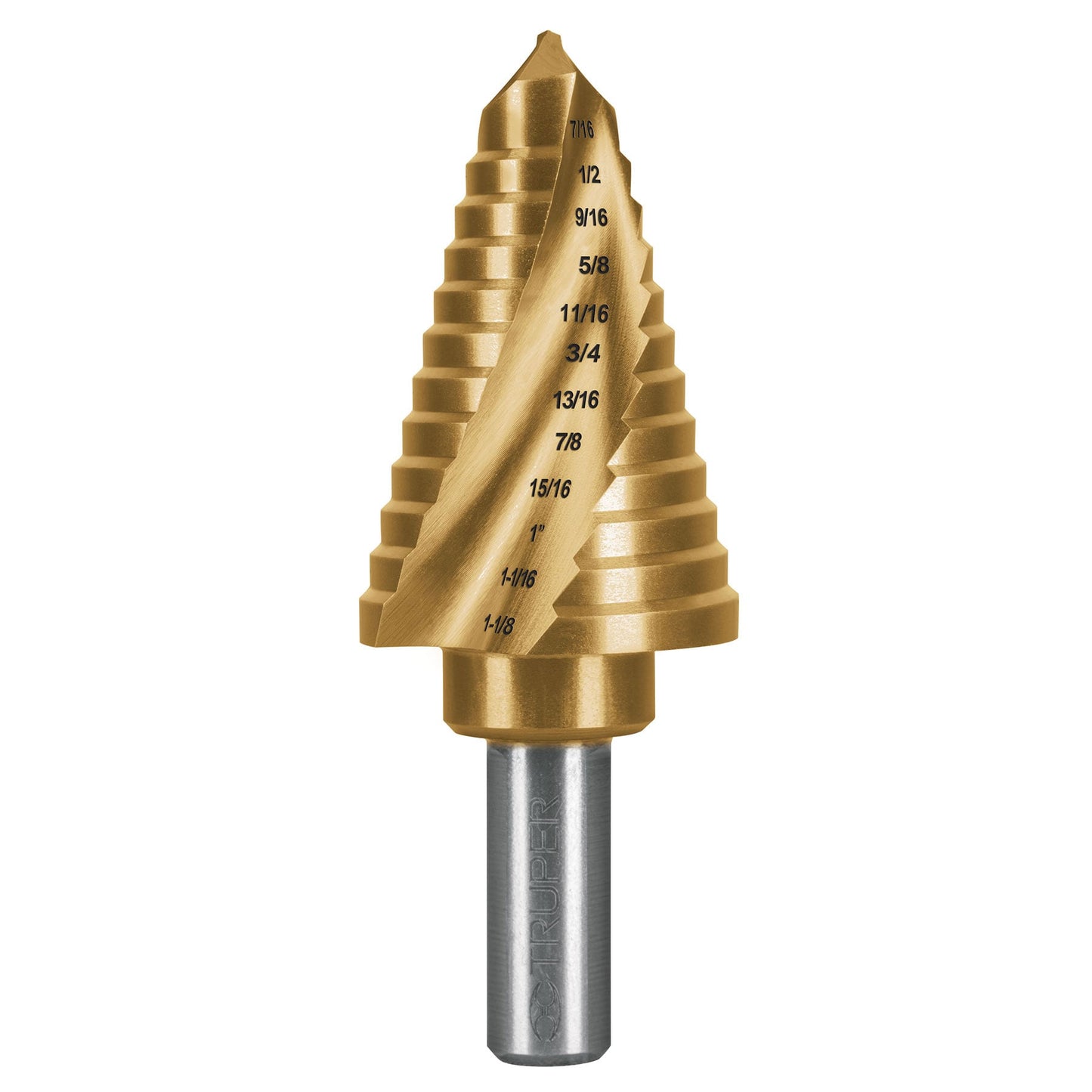 Broca escalonada de Titanio 12 escalones 7/16'' A 1-1/8'', TRUPER EXPERT