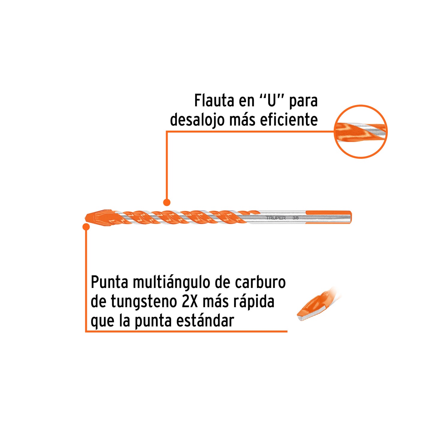 Broca multimaterial 3/8 x 6", Truper