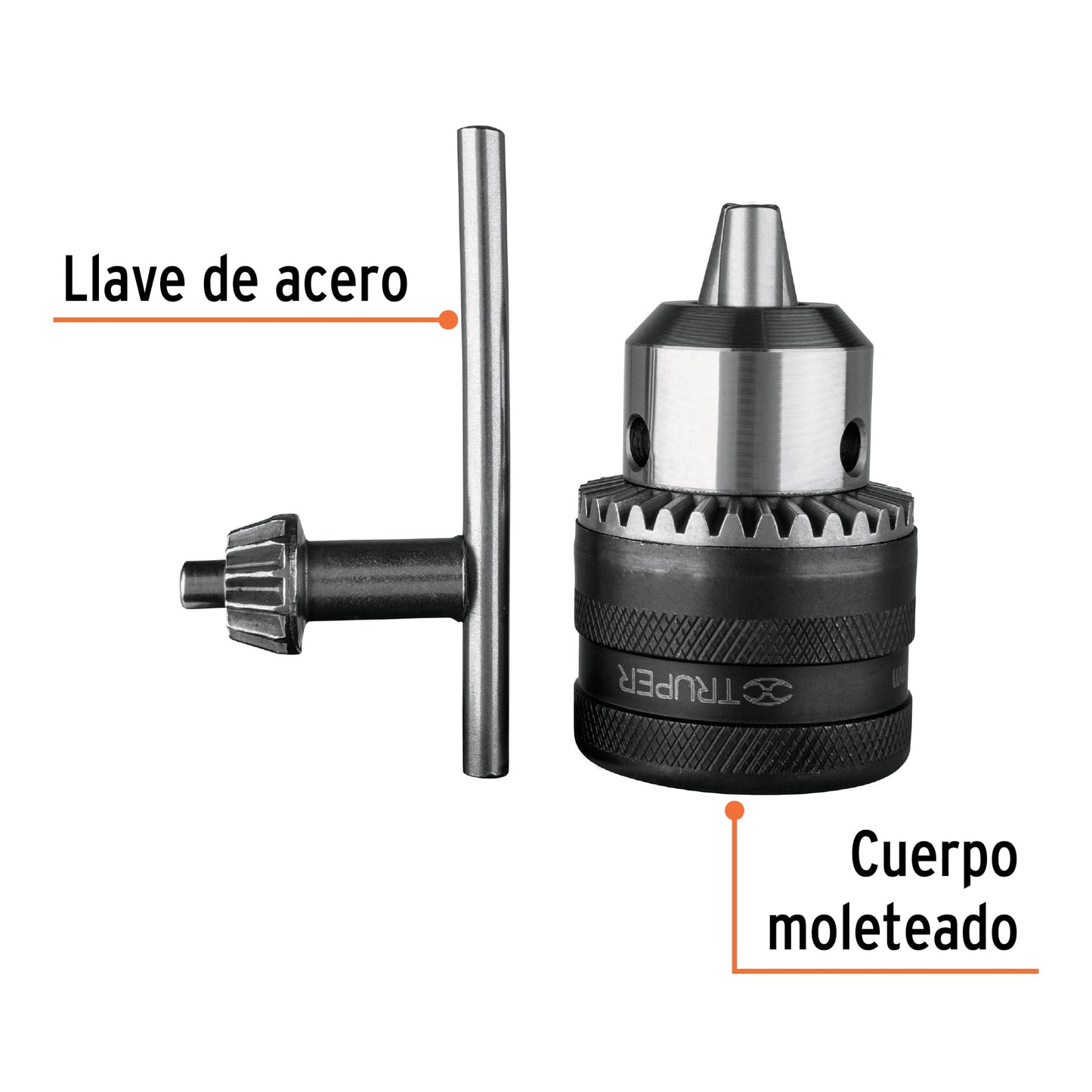 Broquero con llave de 1/2" para rotomartillo TRUPER
