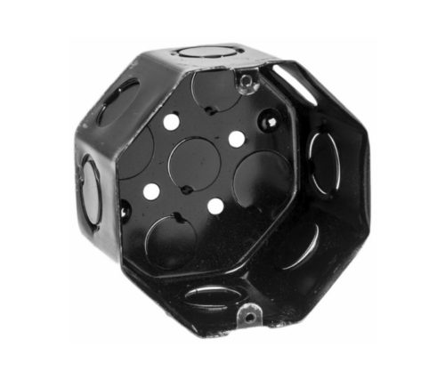 Caja octagonal plástica Gris 1/2" y 3/4"