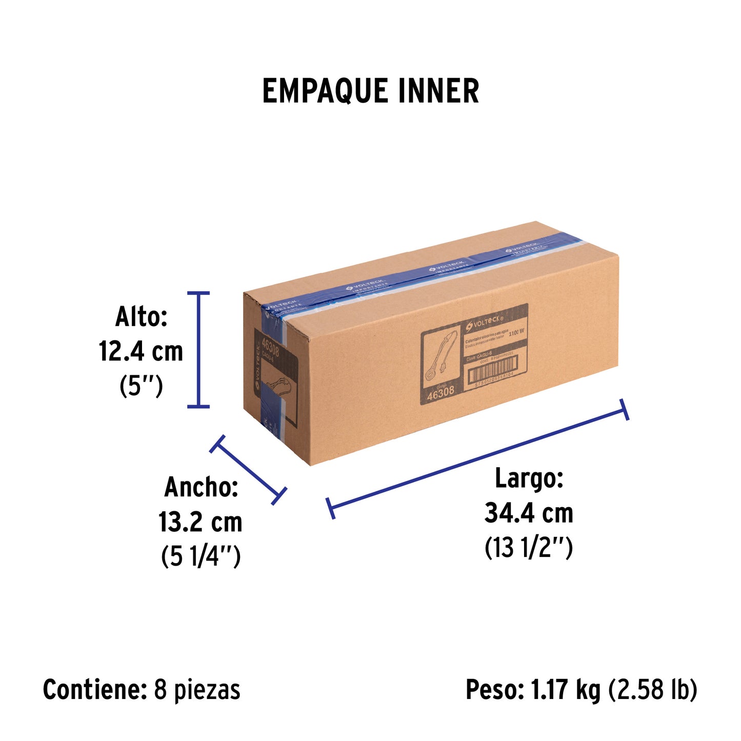 Calentador #6 De 23 L De Inmersión 1100 W P/Agua, Volteck