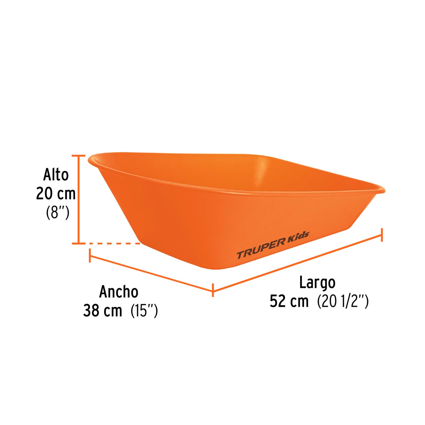 Carretilla para niños, concha plástica 54 x 38 cm, Truper