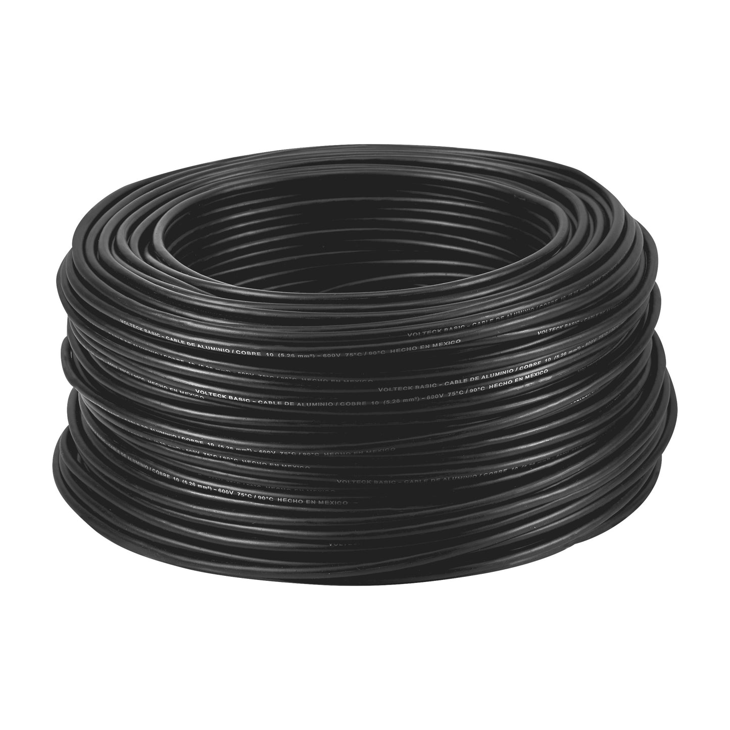 Rollo de 100 metros de cable THW CCA 10 AWG negro, Basic VOLTECK