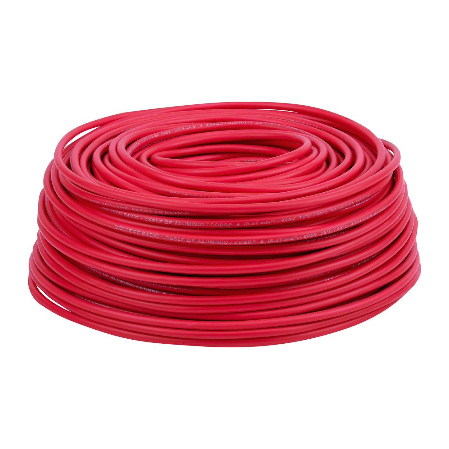 Rollo de 100 metros de cable THW CCA 12 AWG rojo, Basic VOLTECK