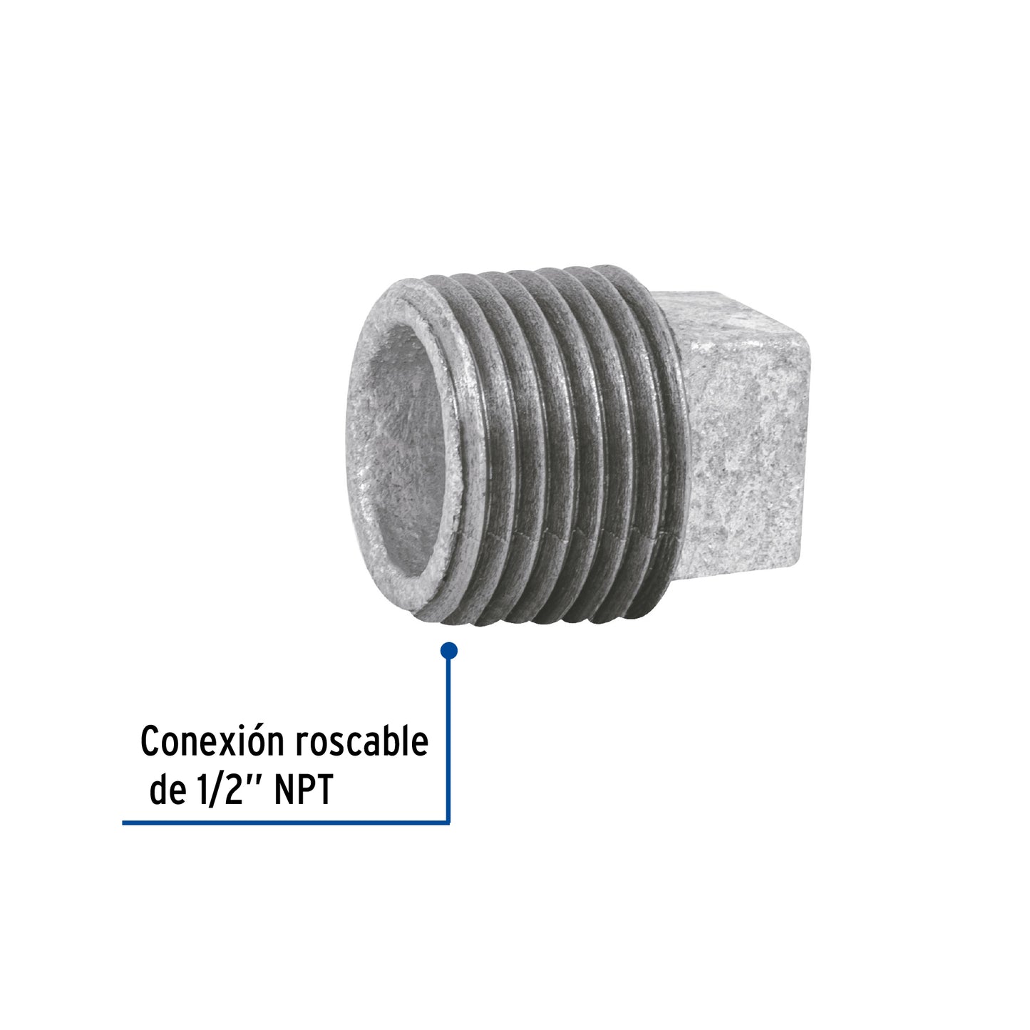 Tapon macho 1/2'' de acero Galvanizado, FOSET