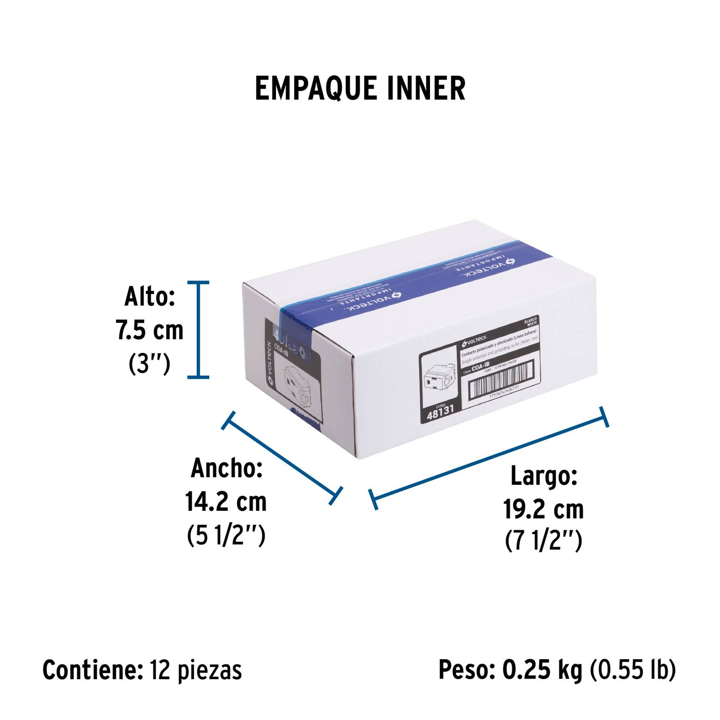 Contacto Sencillo, 2 Polos + Tierra, Línea Italiana, Blanco