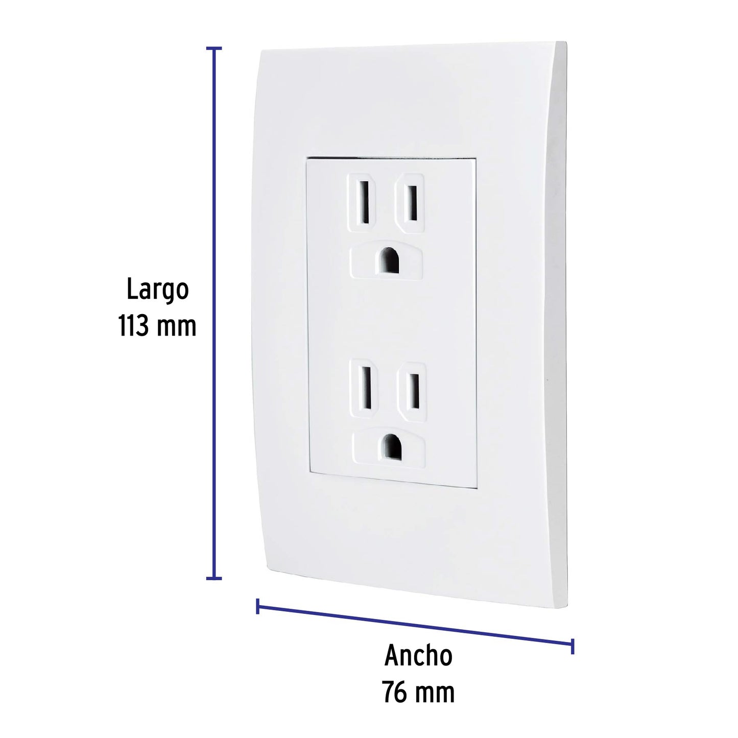 Contacto Dúplex, 2 Polos + Tierra, Línea Oslo, Blanco