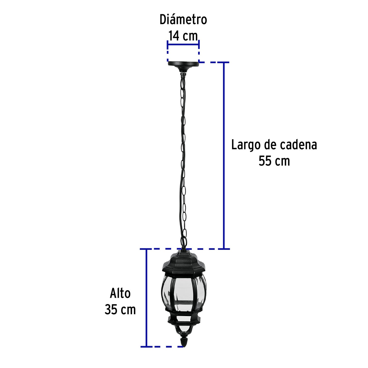 Arbotante Tradicional Colgante Negro, Lámpara No Incluida