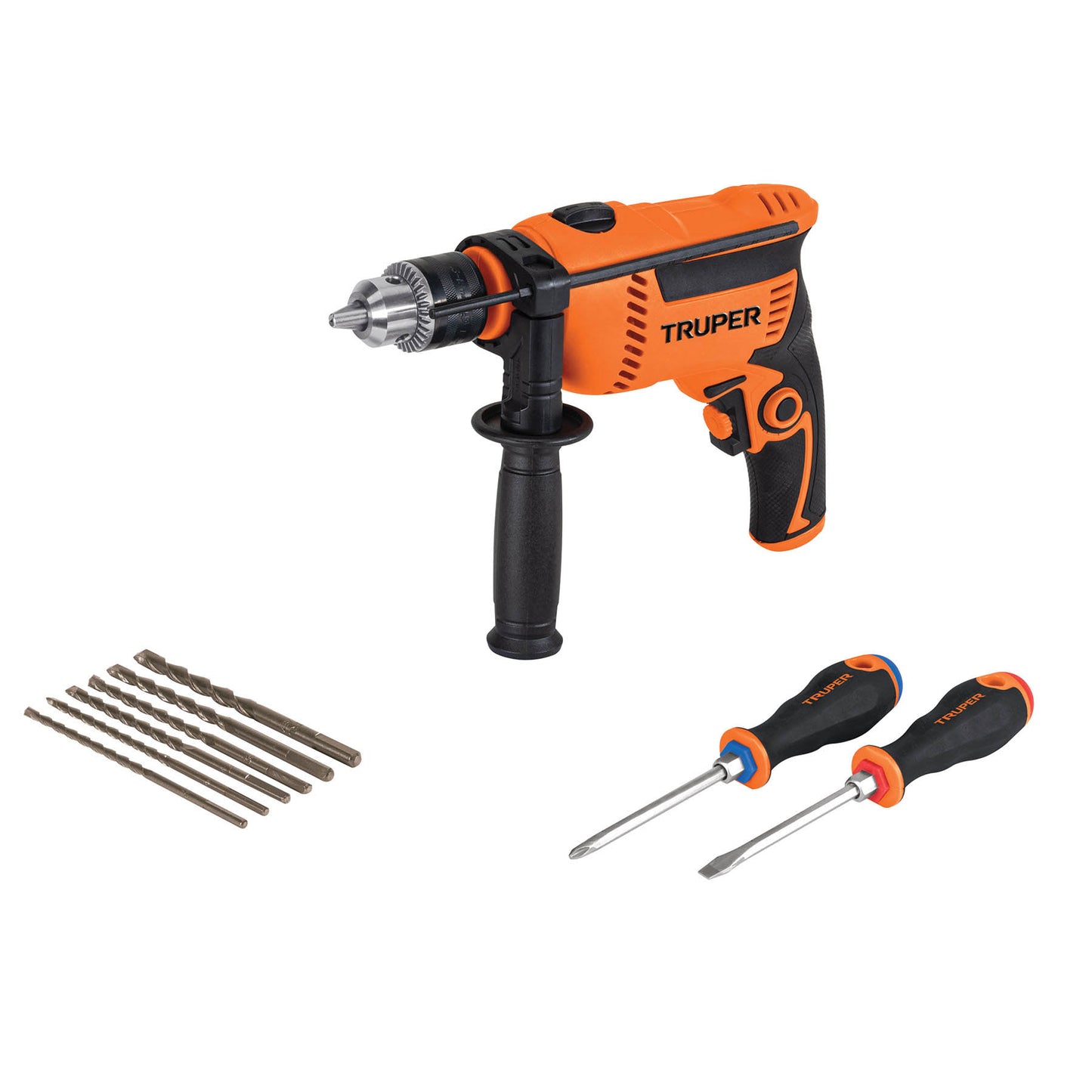 Rotomartillo 1/2" 600 W, + 6 brocas y 2 desarmadores, TRUPER