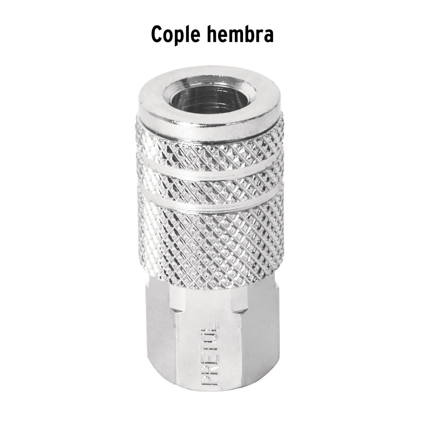 Cople de acero para compresor, Cuerda 1/4NPT, Hembra PRETUL