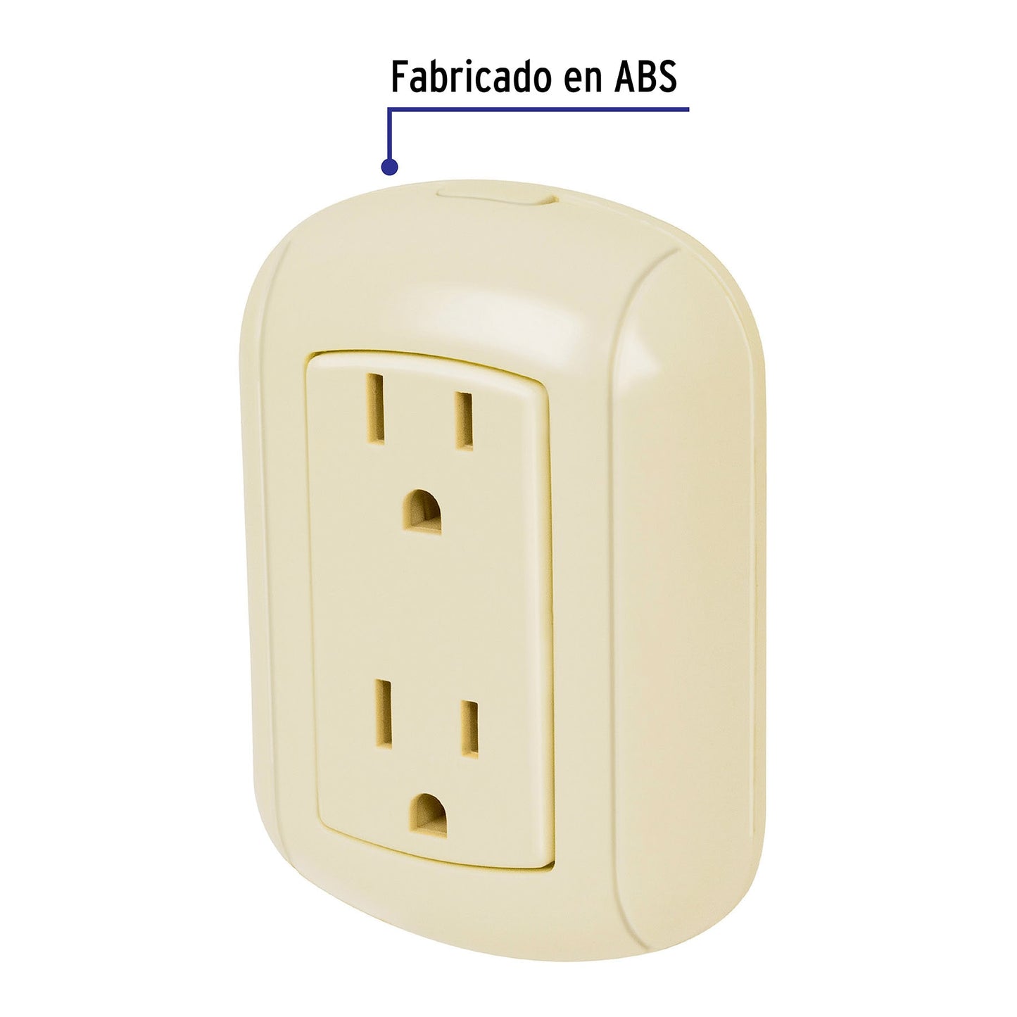 Contacto De Sobreponer Dúplex 2 Polos+ Tierra, Abs, Volteck