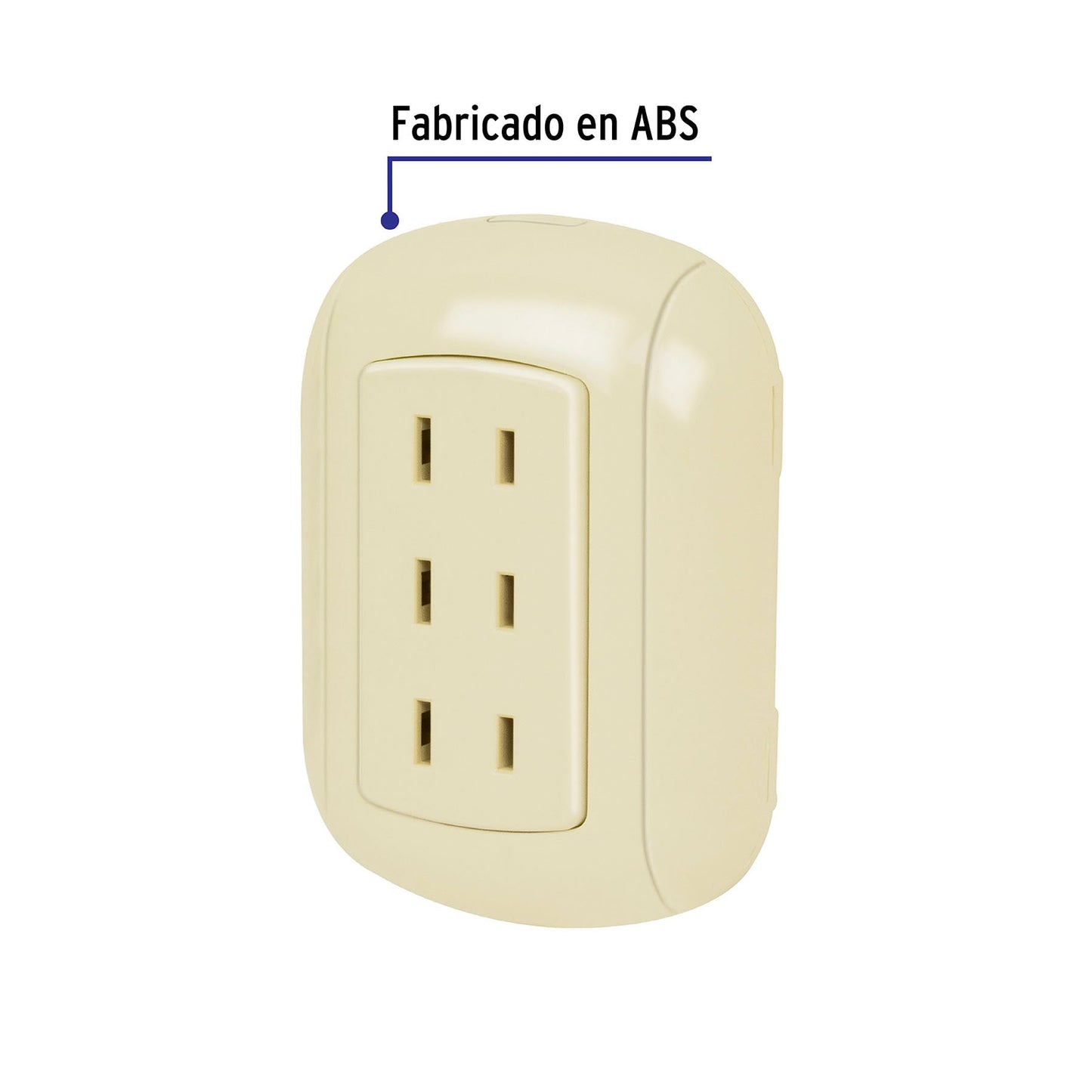 Contacto De Sobreponer Triple Sin Tierra, Volteck
