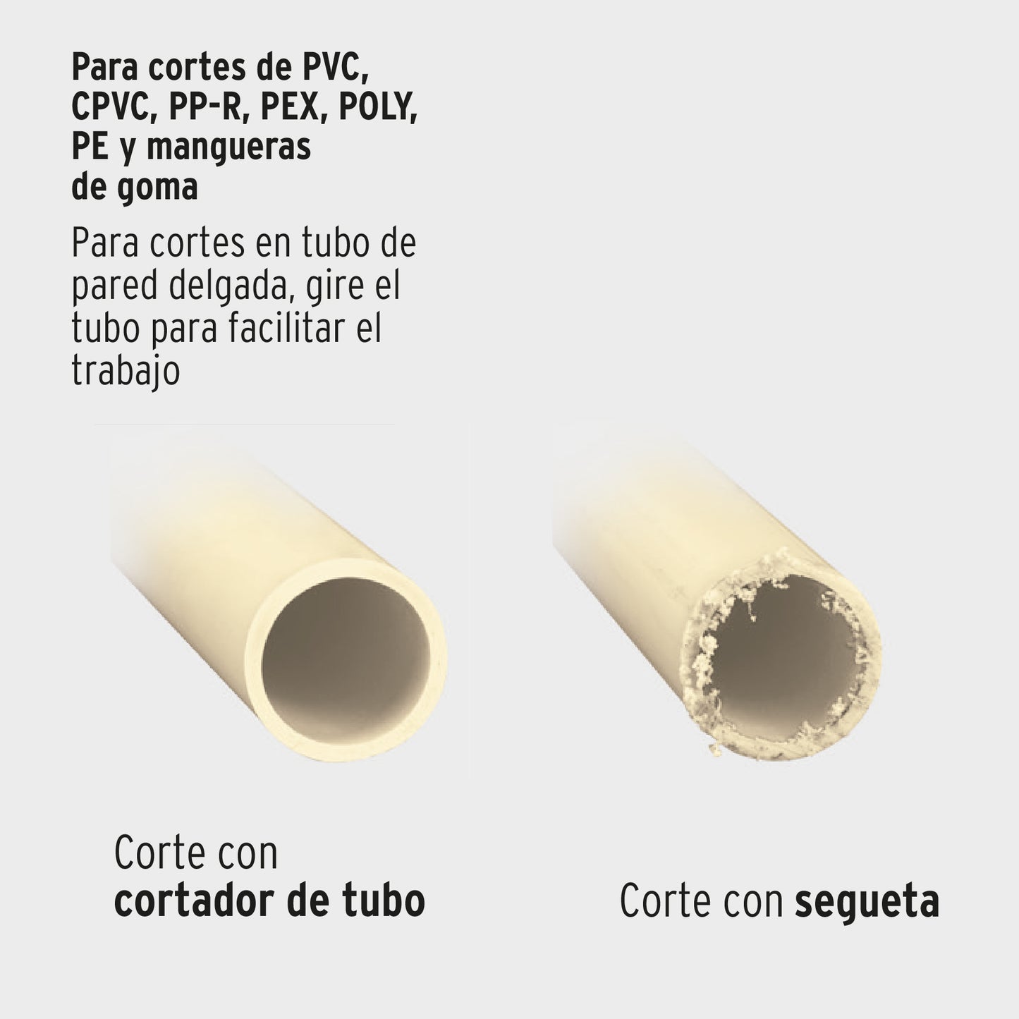 Cortador de tubo de plástico, capacidad corte 3/4", Truper