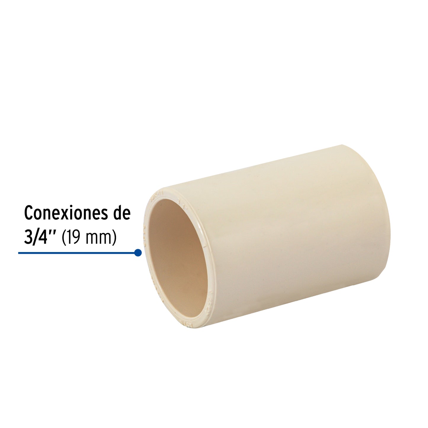 Cople de CPVC de 3/4", Foset