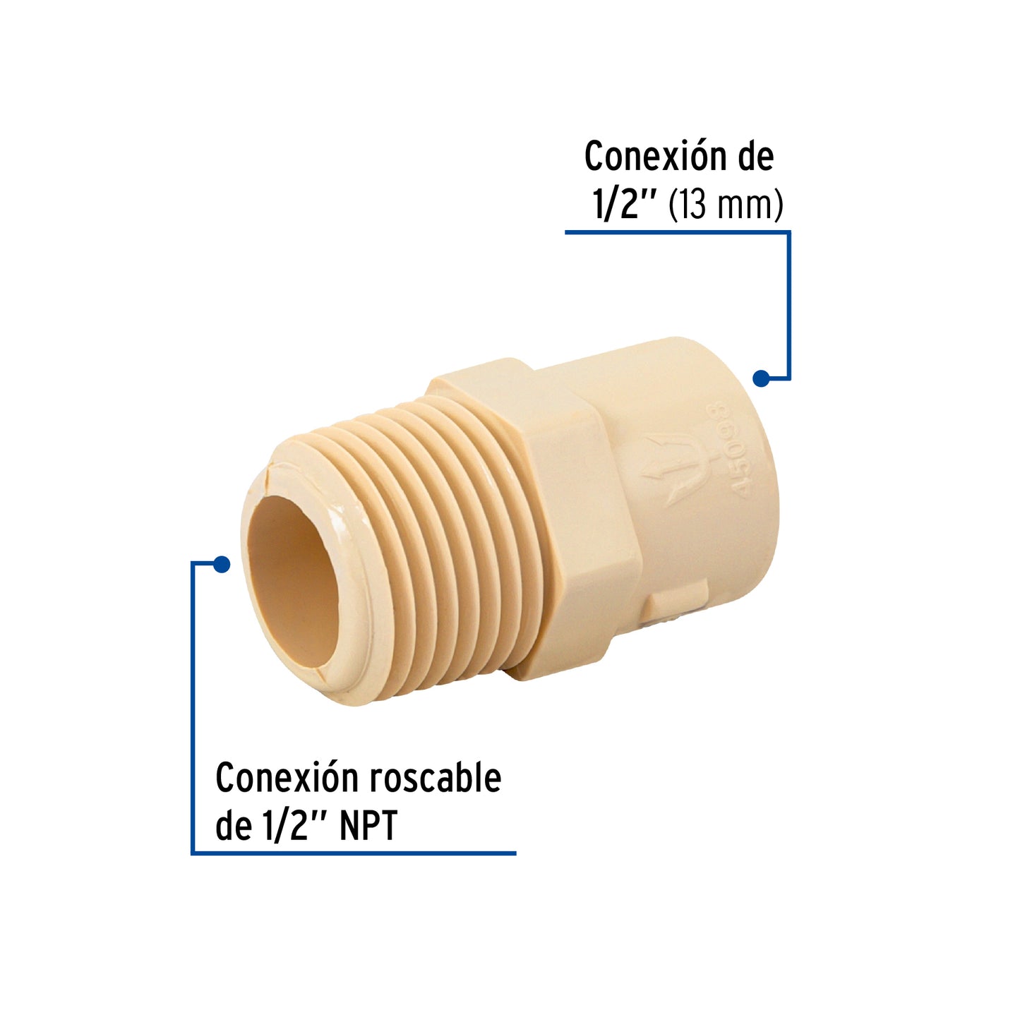 Adaptador macho "CPVC" de 1/2" FOSET