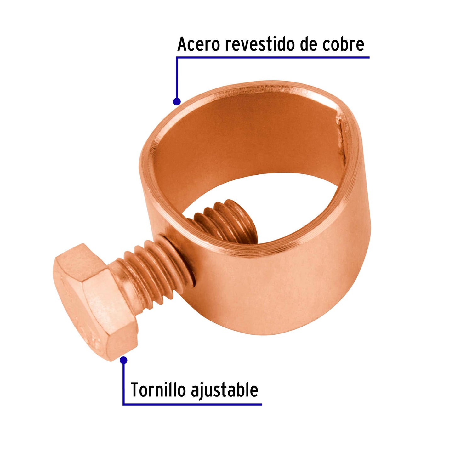 Mordaza de cobre para varilla a tierra, VOLTECK