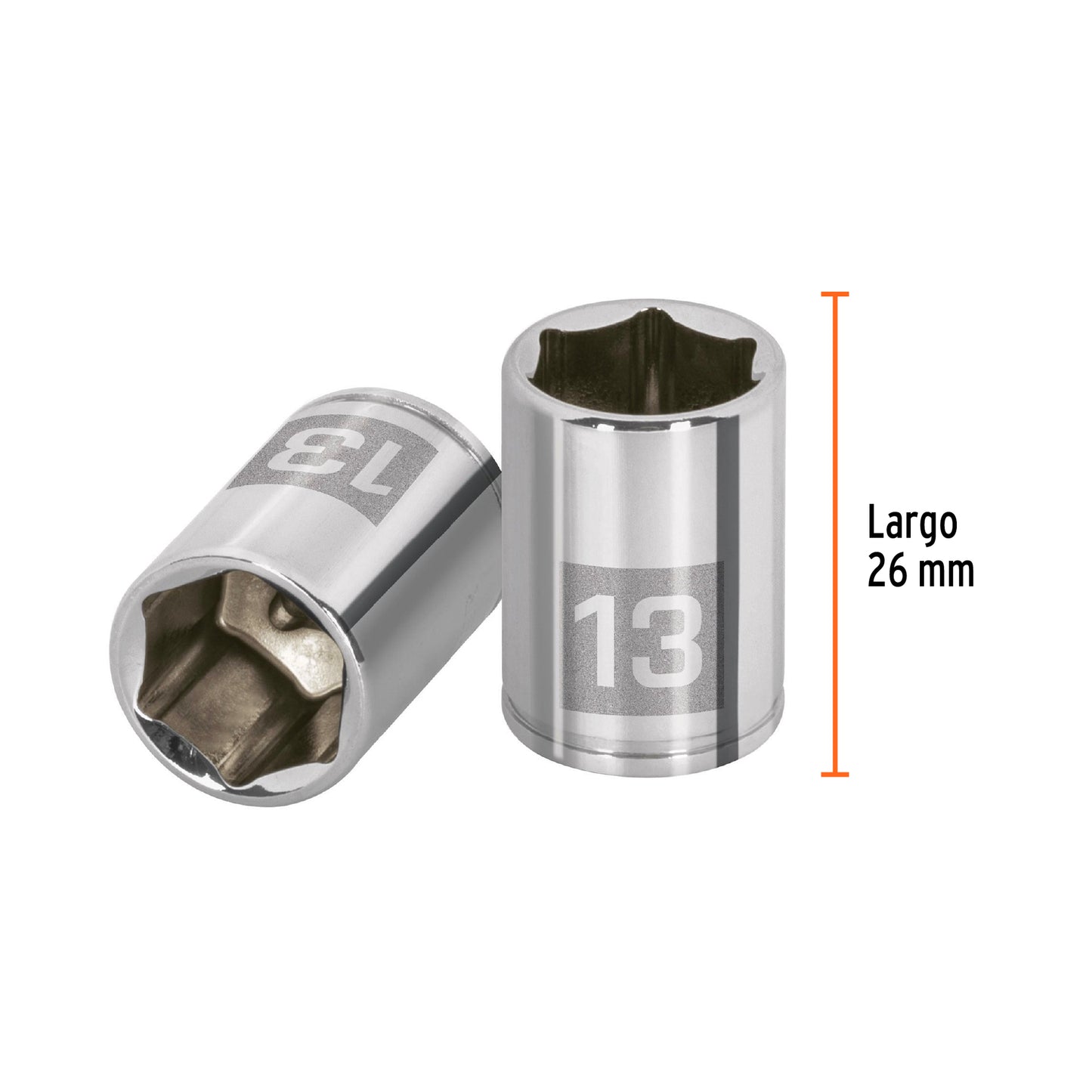 Dado de 13 mm, 6 puntas, cuadro 1/4", Truper