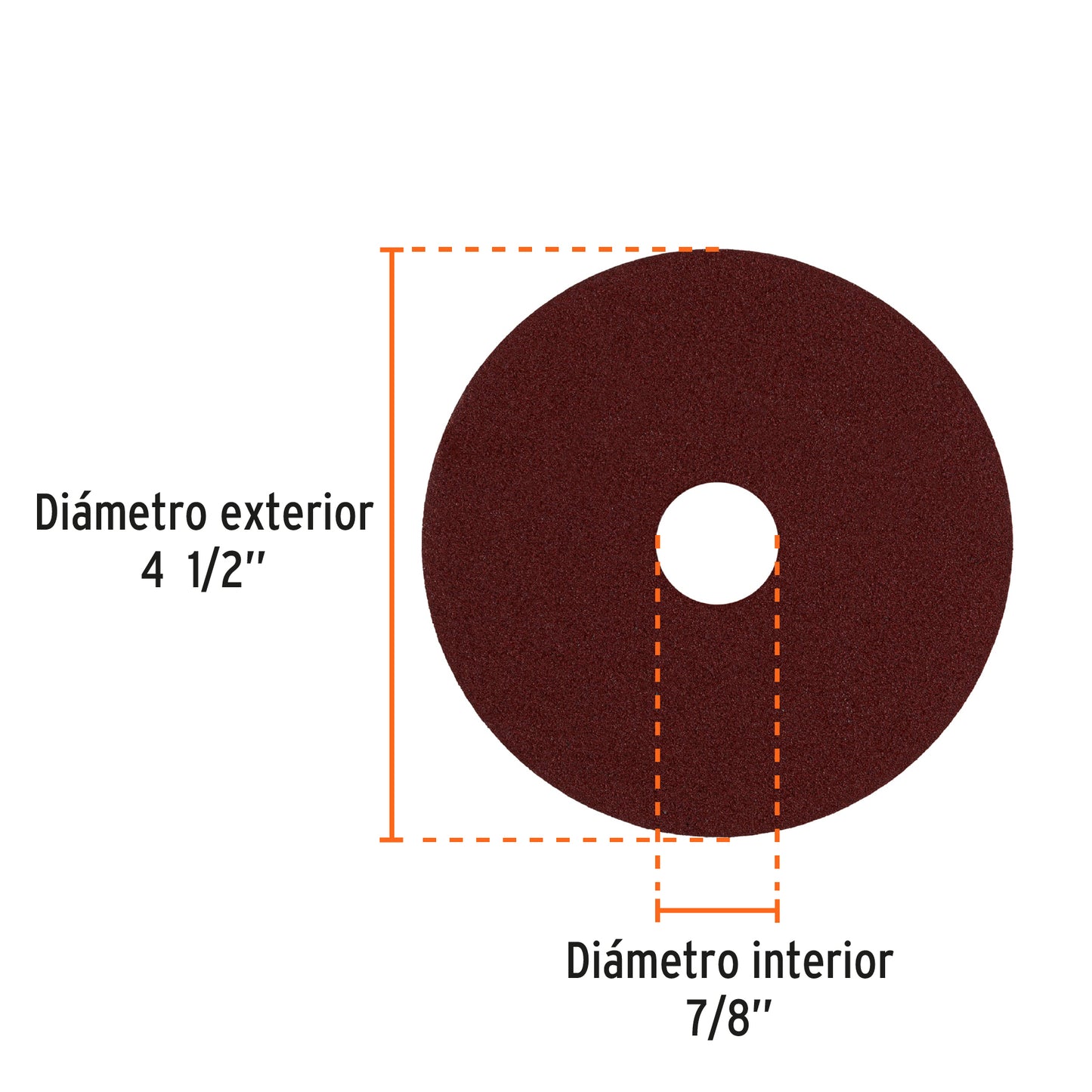 Disco lija 4-1/2" con respaldo de fibra, grano 120, TRUPER