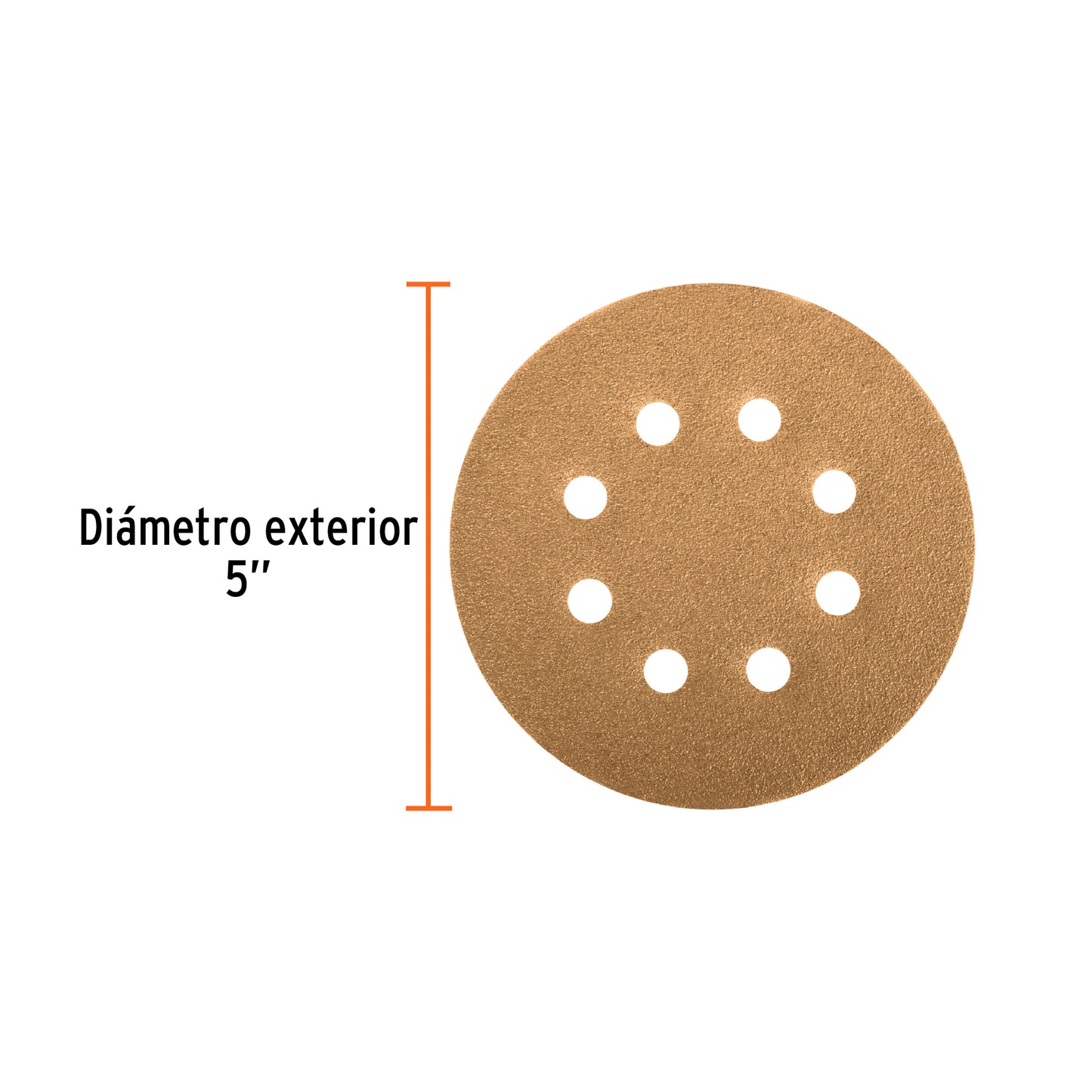 Caja con 5 discos de lija 5" grano 100 lijadora roto- orbital