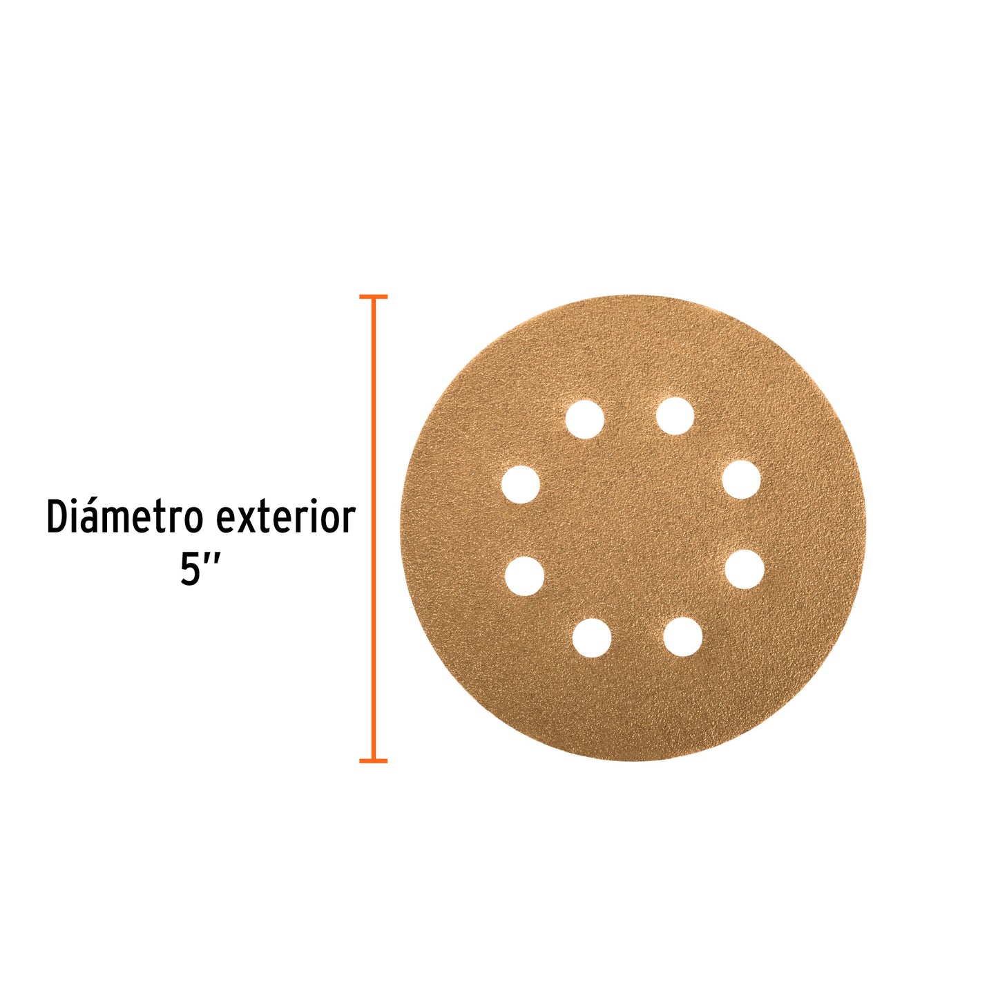 Caja con 5 discos de lija 5" grano 120 lijadora roto-orbital