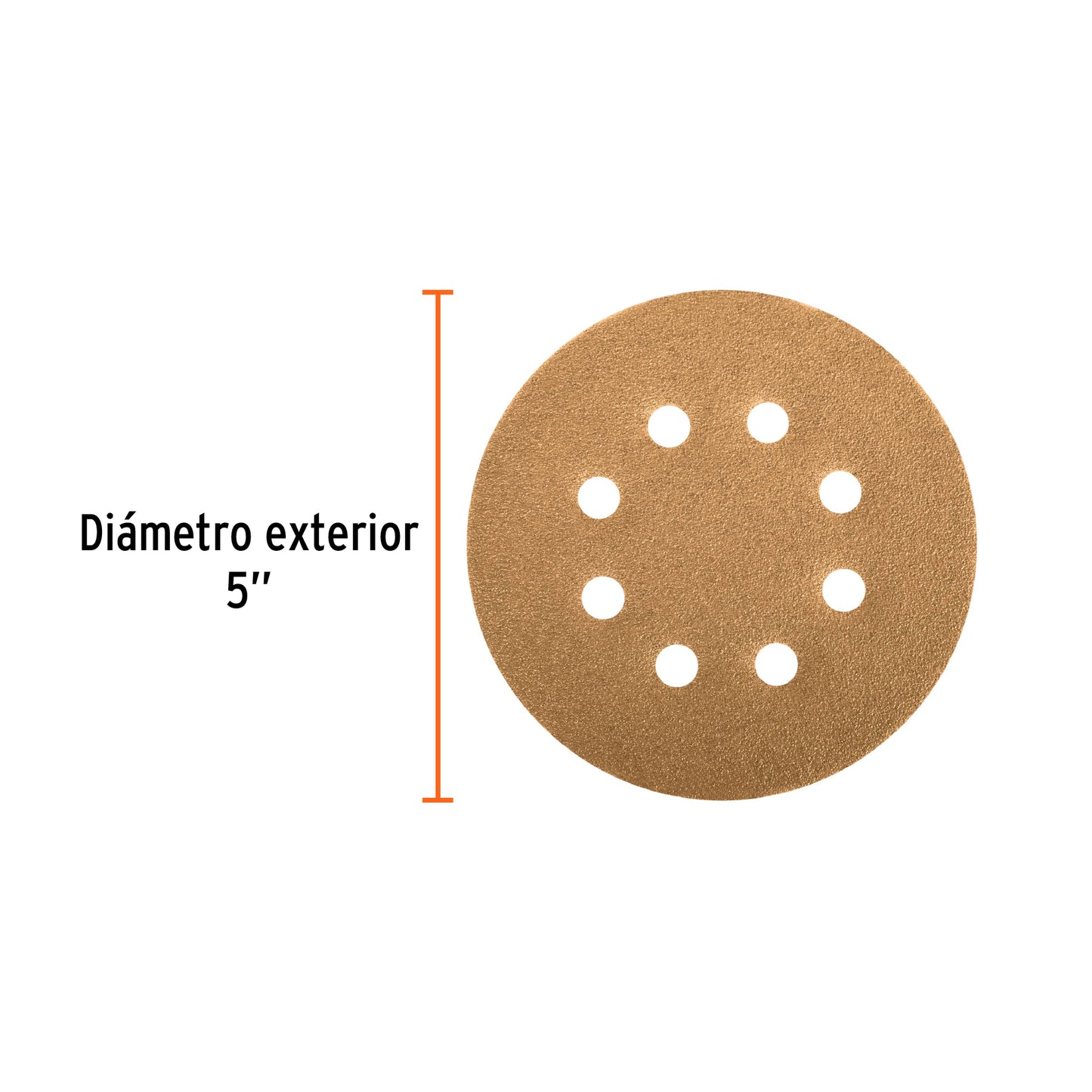 Caja con 5 discos de lija 5" grano 40 lijadora roto-orbital