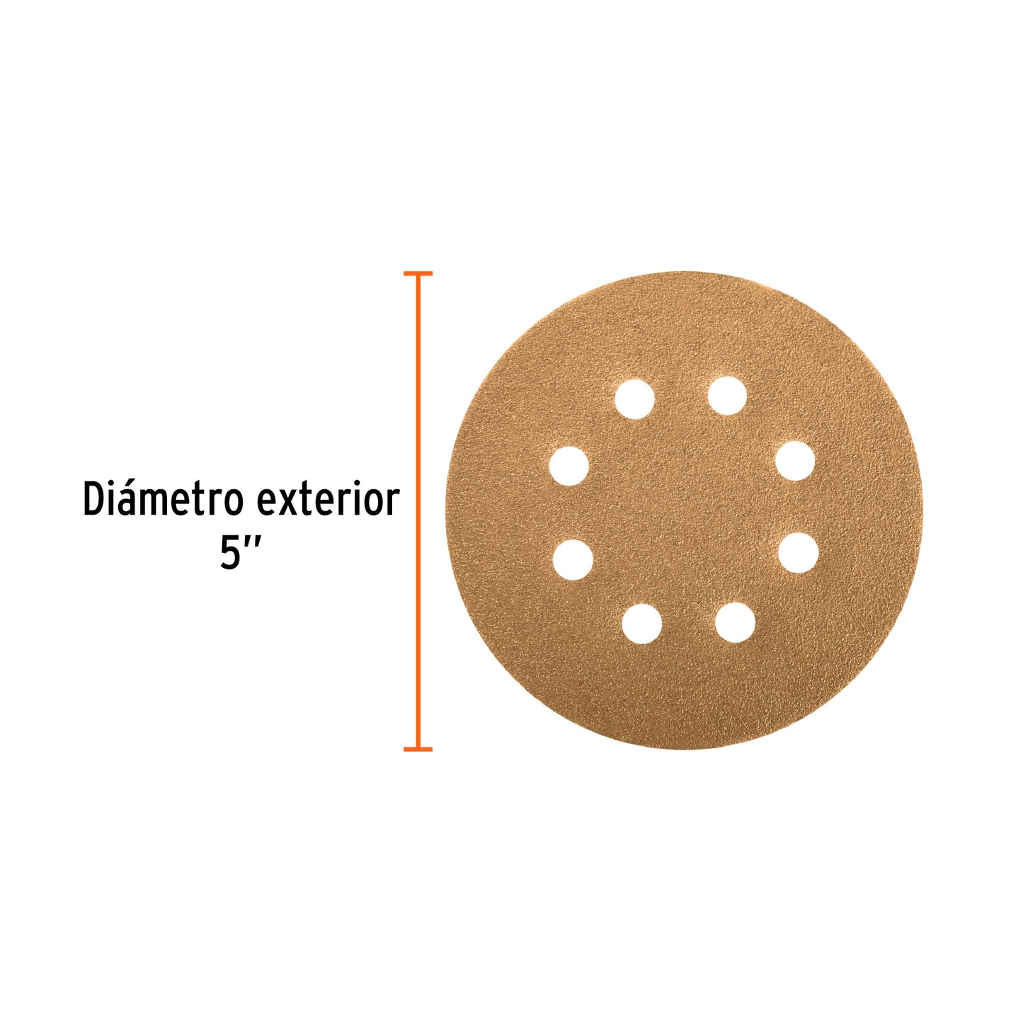 Caja con 5 discos de lija 5" grano 60 lijadora roto-orbital