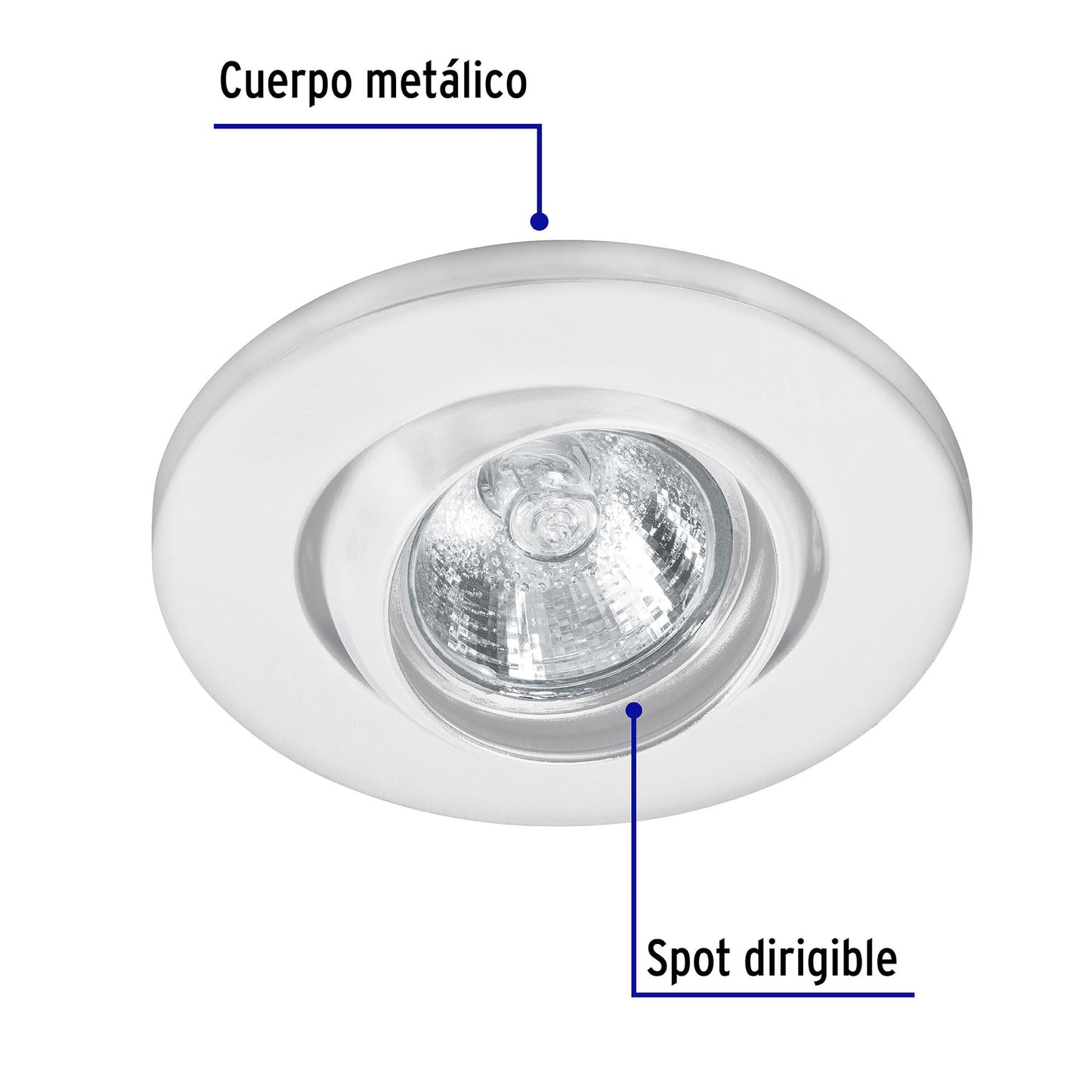 Luminario Redondo Blanco Spot Esférico, Lámpara No Incluida
