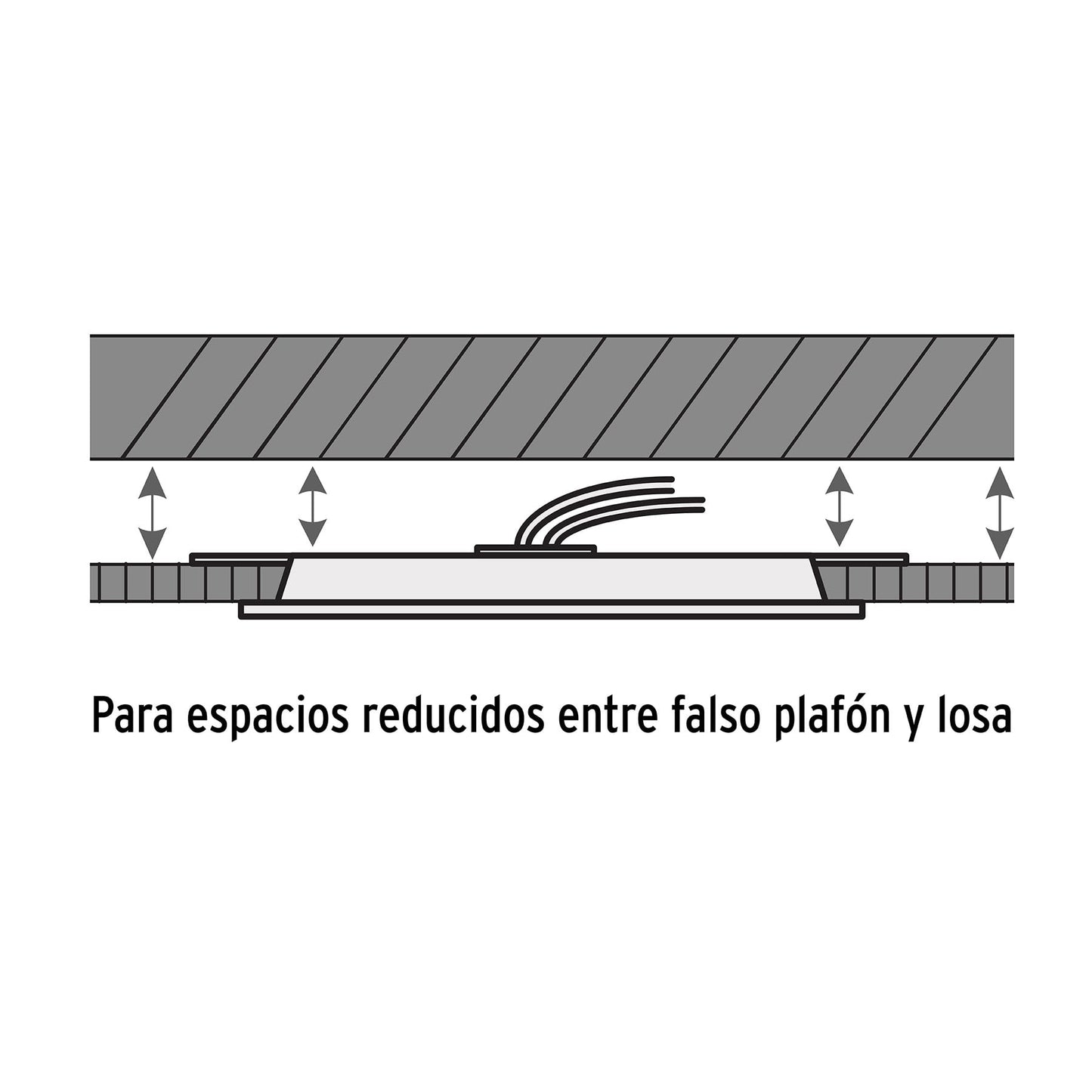 Luminario ultradelgado redondo p/empotrar 12W, luz de día, Volteck