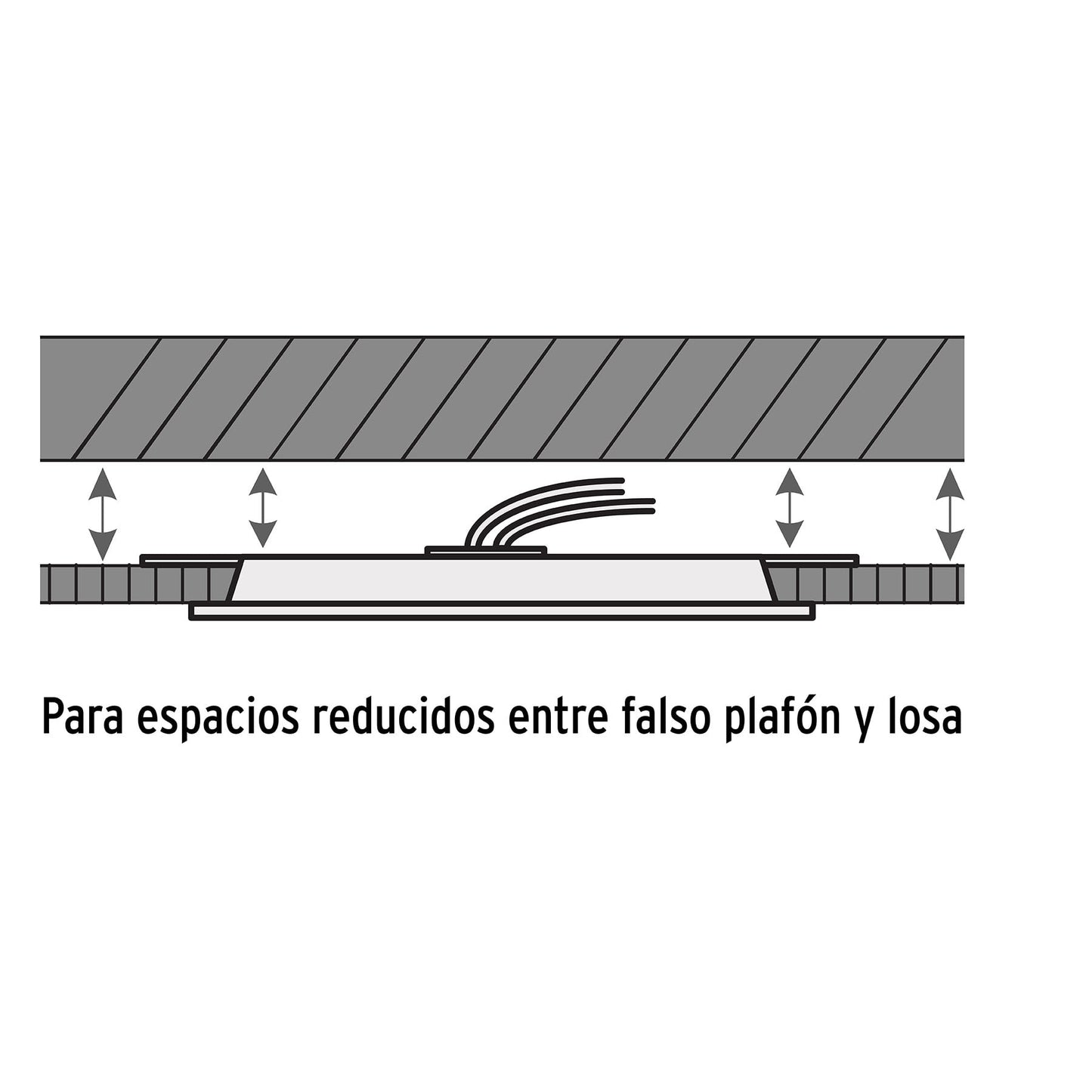 Luminario ultradelgado cuadrado p/empotrar 12W, luz de día, Volteck