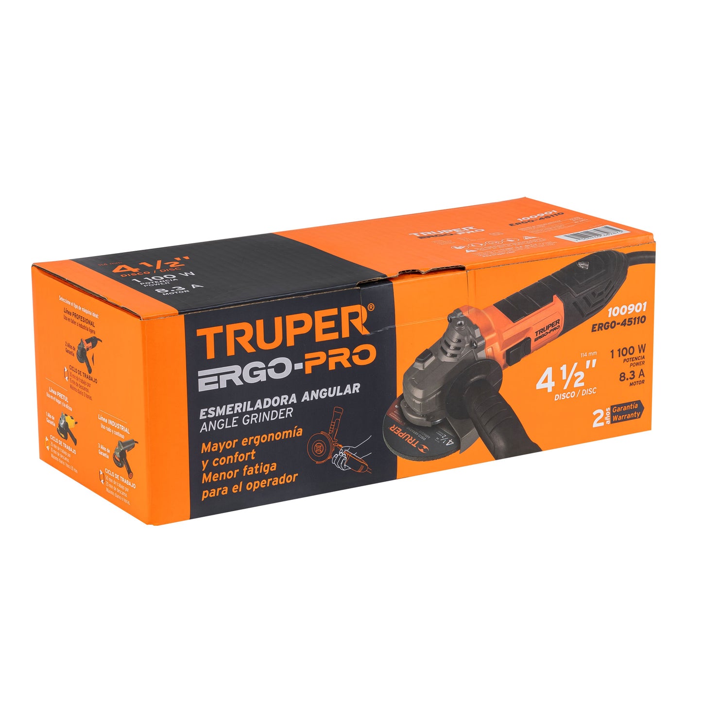Esmeriladora angular 4-1/2" 1100 W, ERGO PRO, Truper