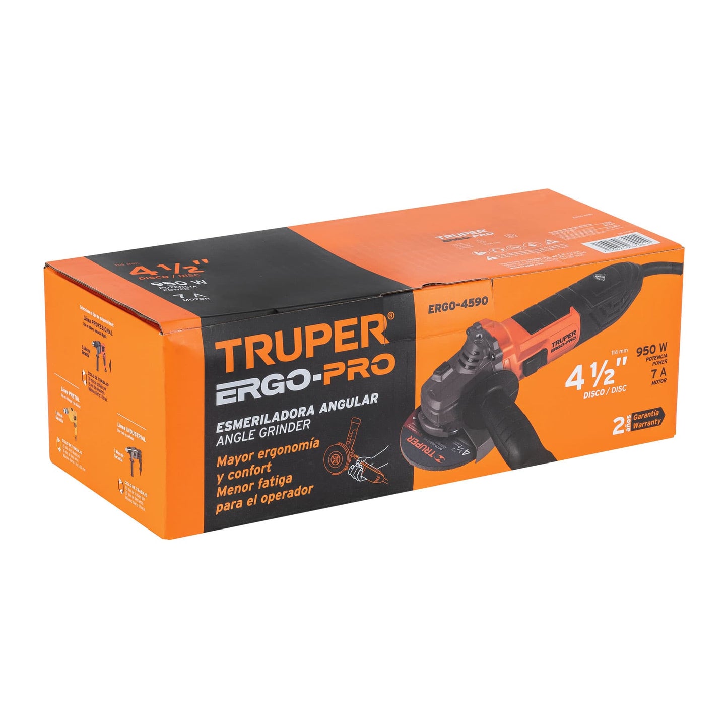 Esmeriladora angular 4-1/2" 950 W, ERGO-PRO, Truper