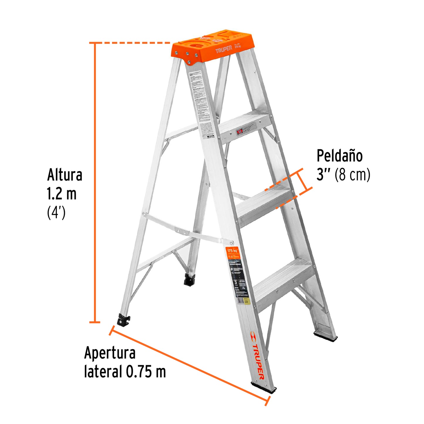 Escalera de tijera tipo II 3 peldaños, Truper