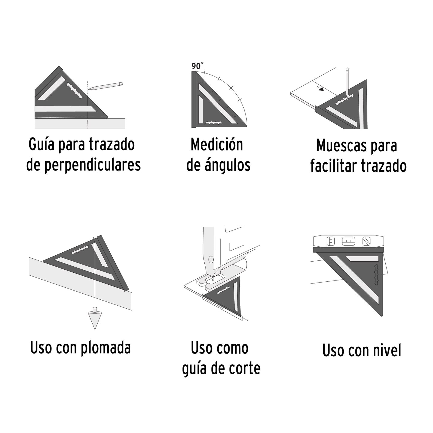 Escuadra 7" de aluminio para muros de yeso, Truper