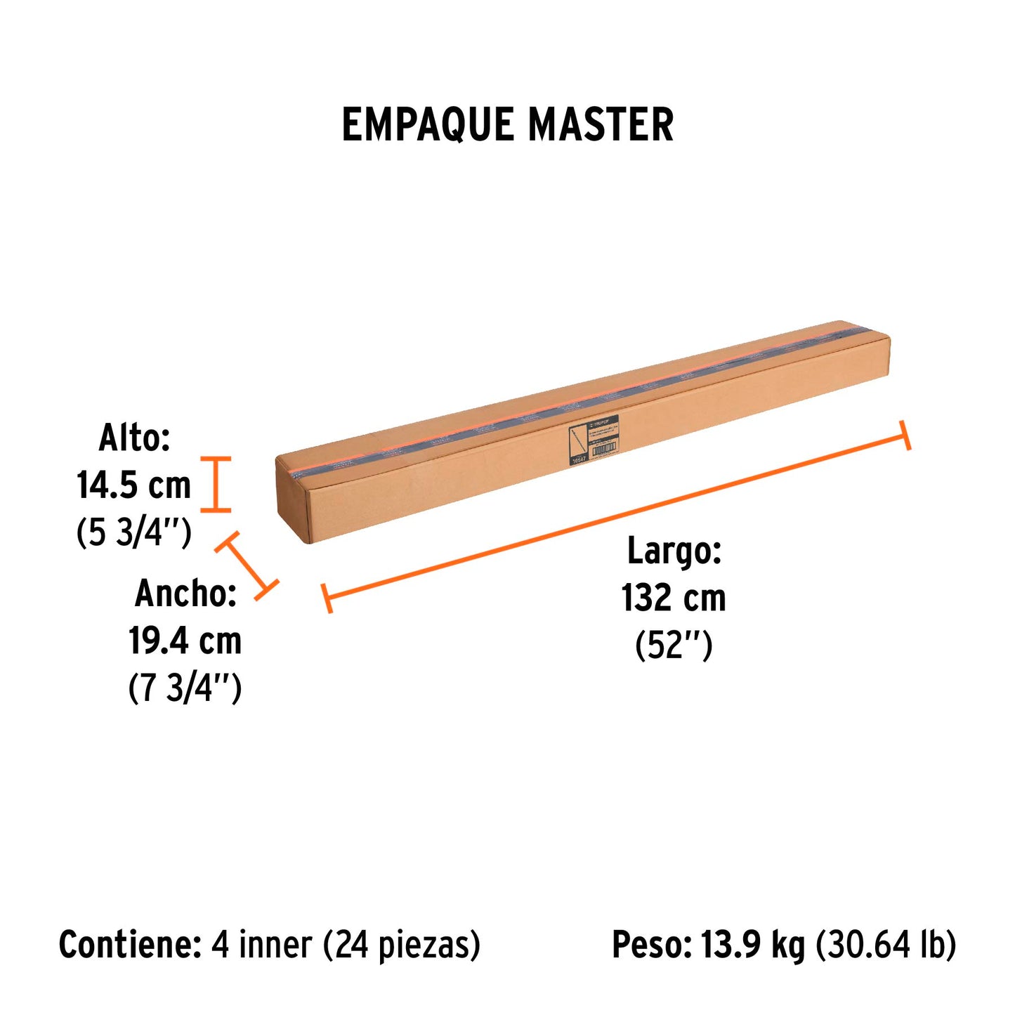Extensión de acero para rodillo, 2.4 m, Truper