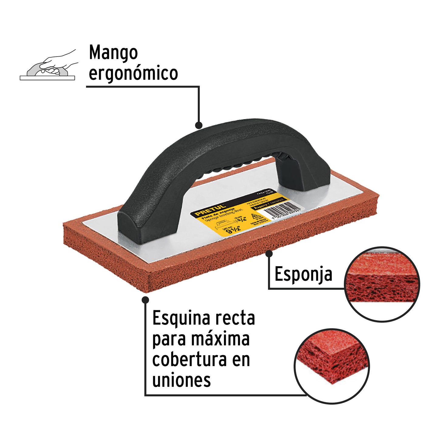 Plancha de esponja de 9.1/2 Aspero (Flota) PRETUL
